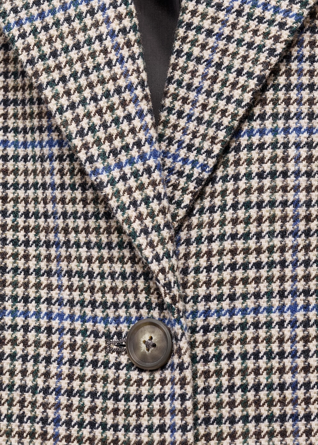 Houndstooth wool-blend coat