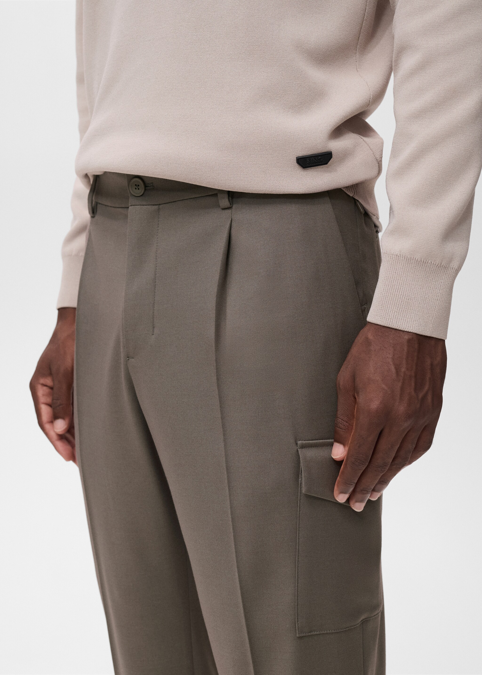 Pantaloni cargo slim fit - Detaliu al articolului 1, Maro mediu. Ref: 17046328-00.