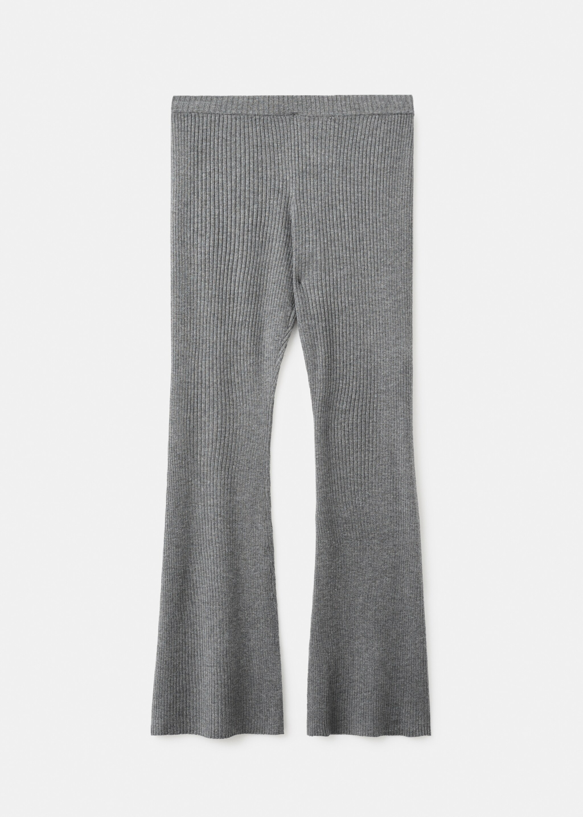 Ribbed flared trousers - Article without model, Dark Heather Grey. Ref: 17046331-00.