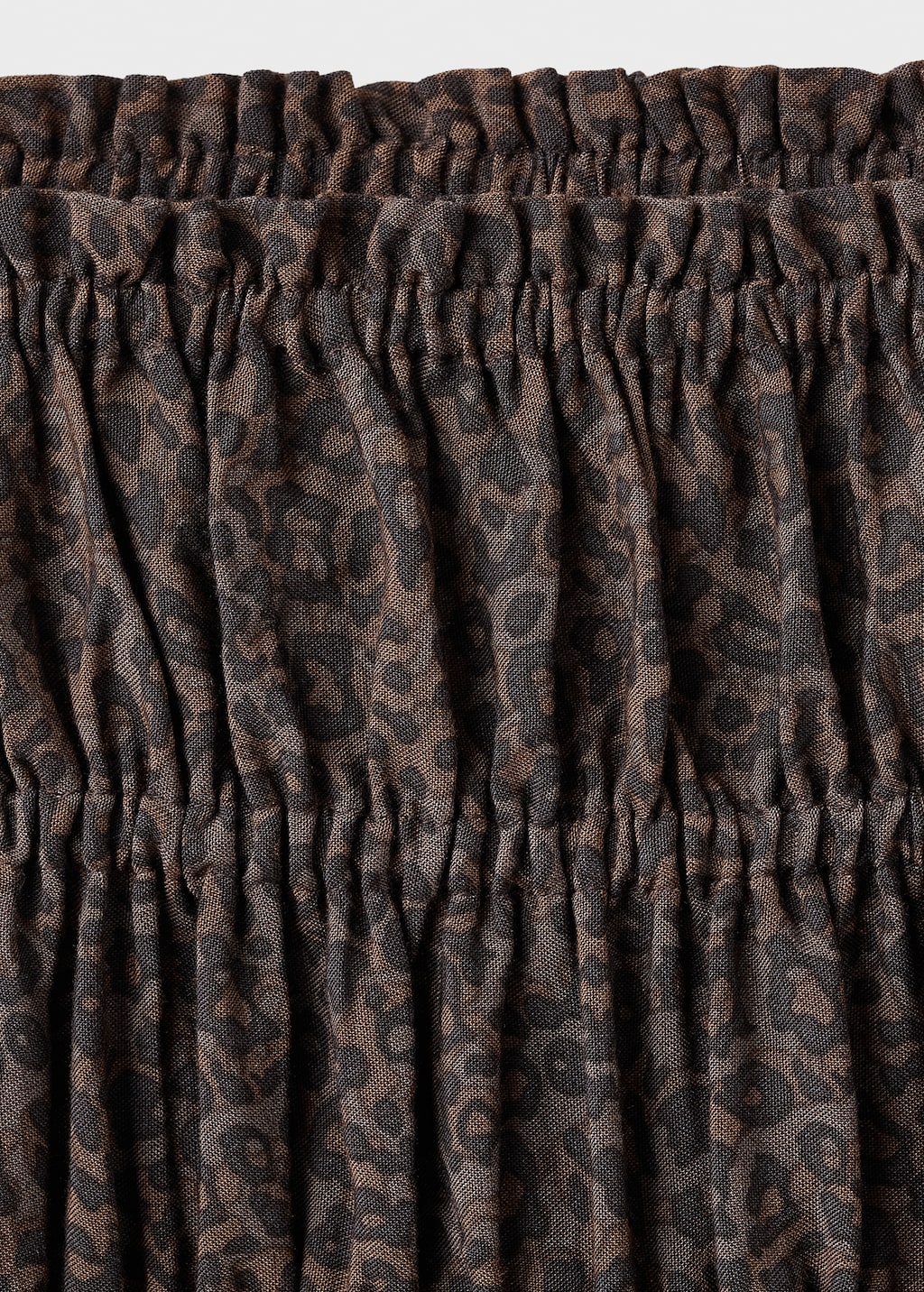 Leopard-print gathered skirt