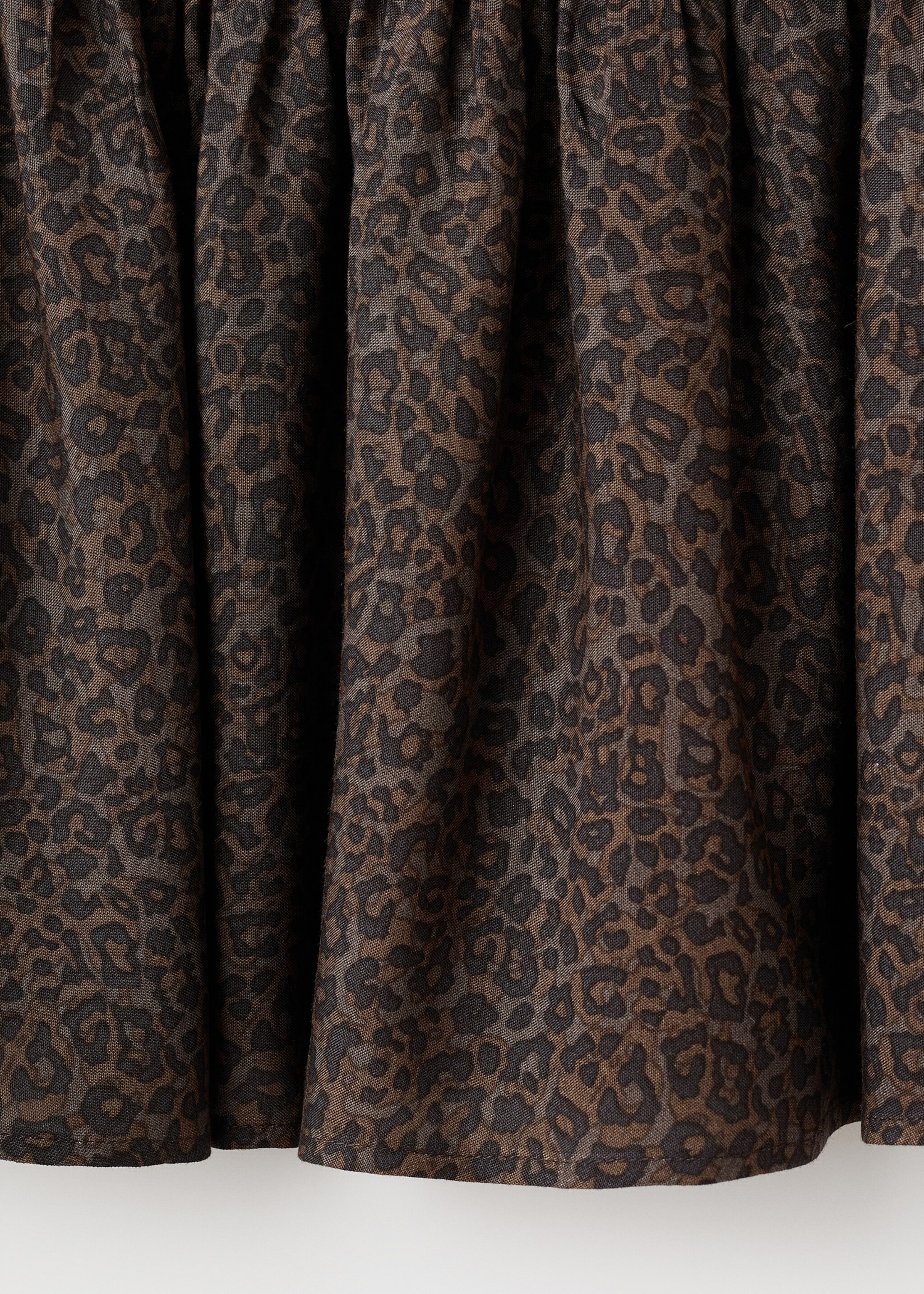 Leopard-print gathered skirt - Details of the article 8, Brown. Ref: 17046332-00.