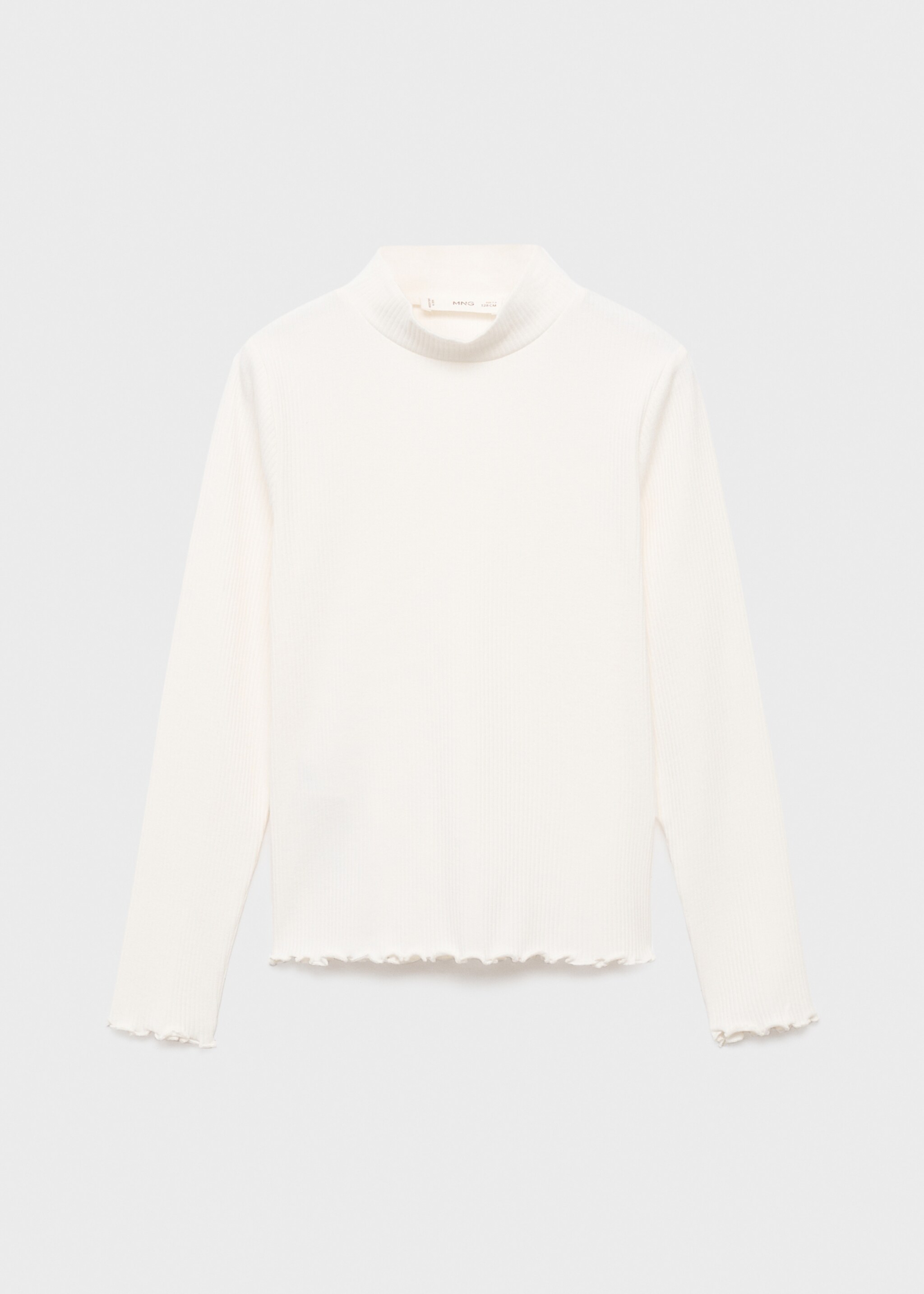 Ribbed high neck t-shirt - Article without model, Off White. Ref: 17046338-00.