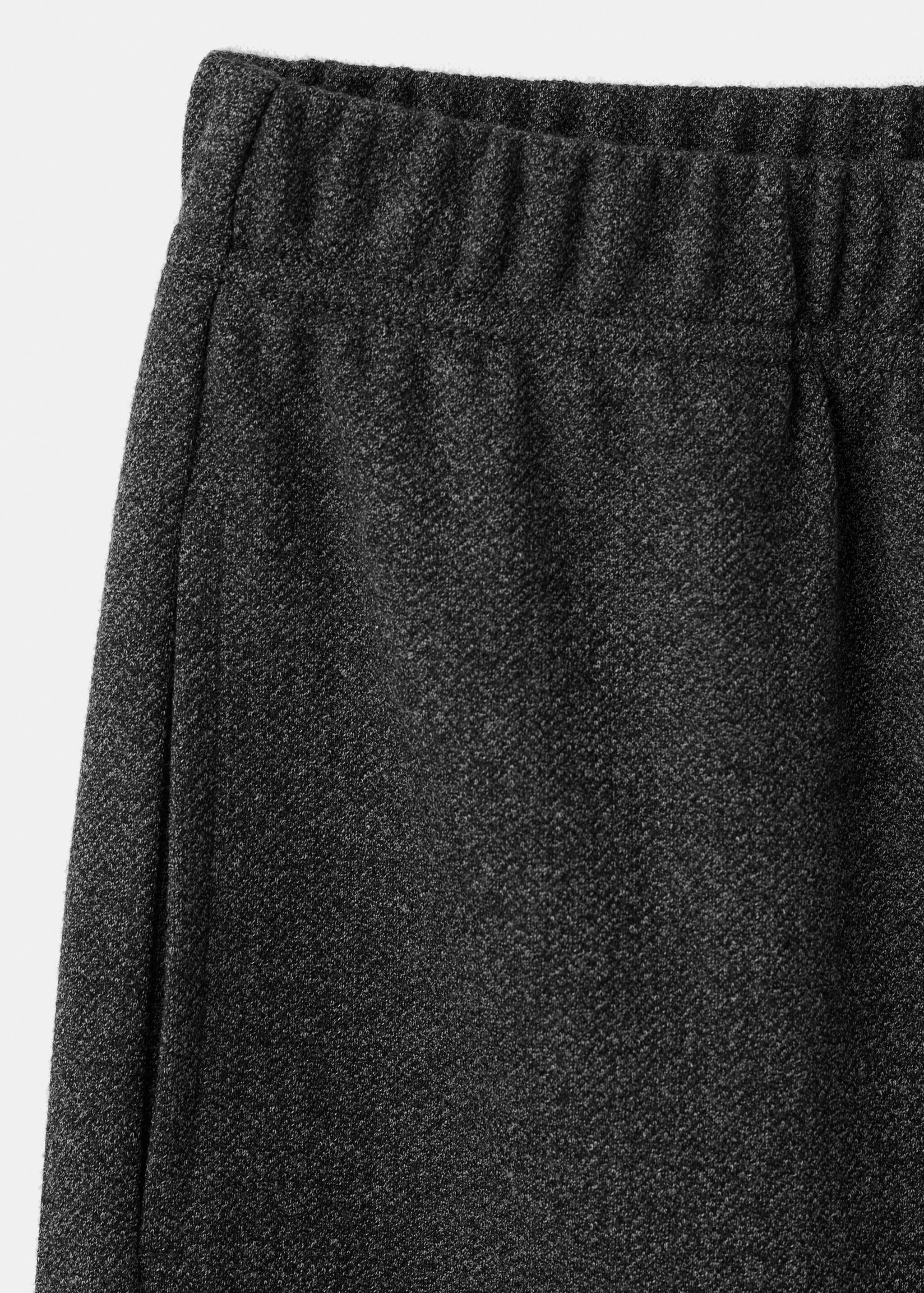 Straight knitted trousers - Details of the article 0, Dark Heather Grey. Ref: 17046341-00.