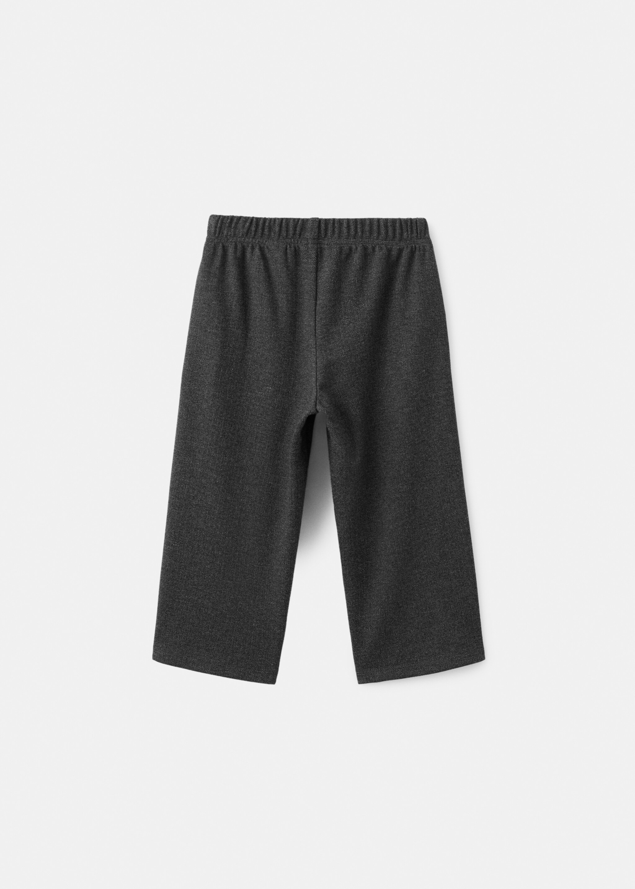 Straight knitted trousers - Reverse of the article, Dark Heather Grey. Ref: 17046341-00.