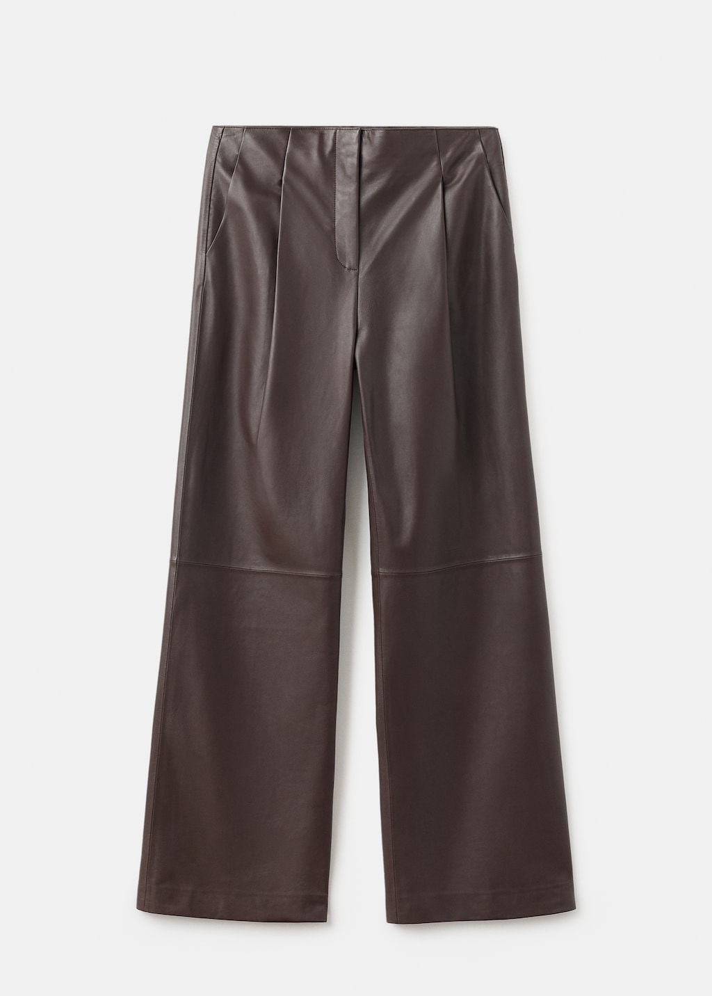 100% leather straight-leg pants