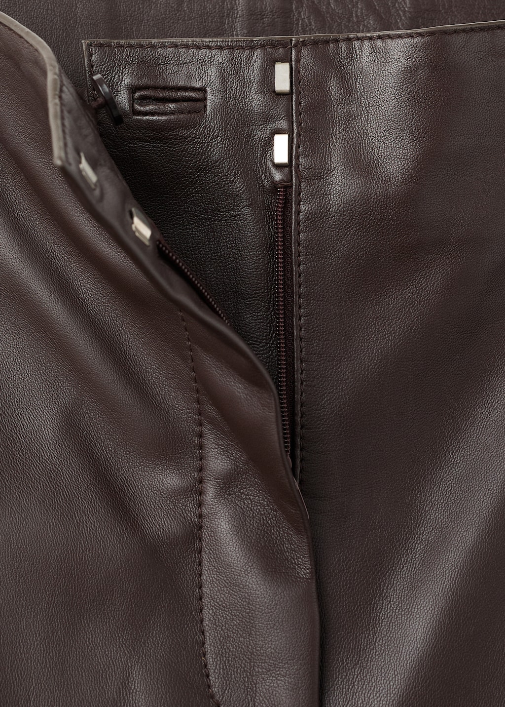 100% leather straight-leg pants