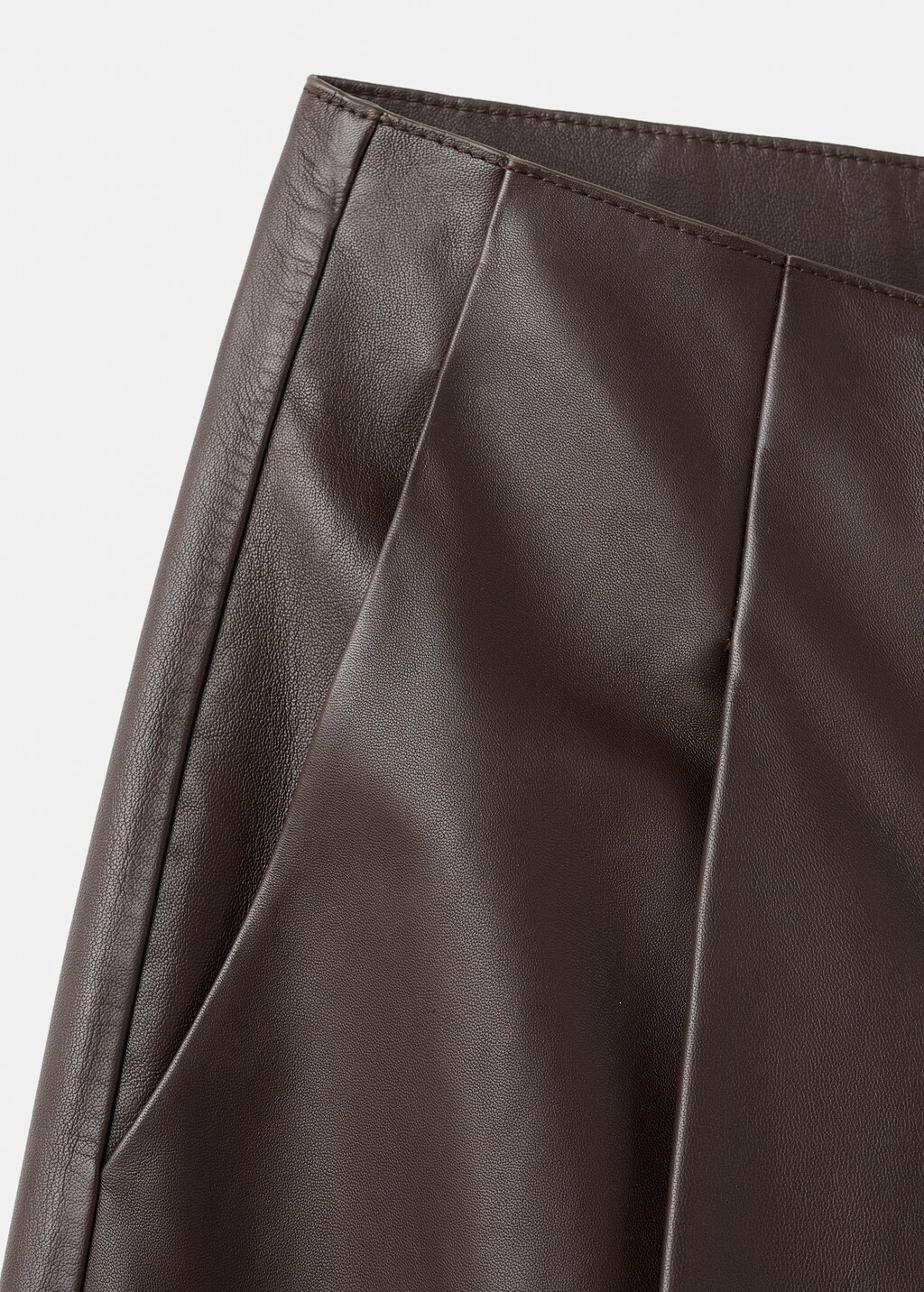 100% leather straight-leg pants