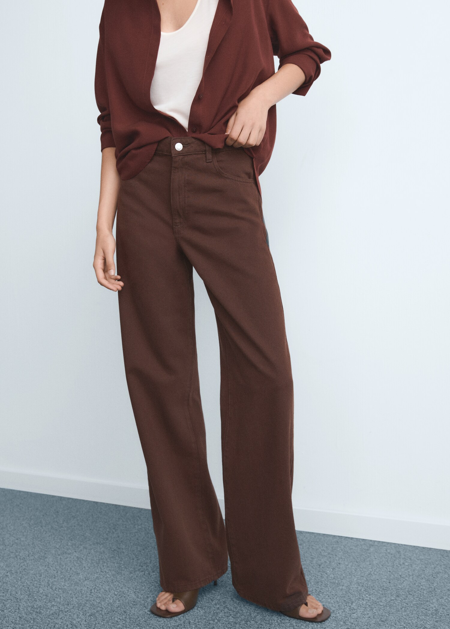 Danila wide leg high-rise jeans - Medium plane