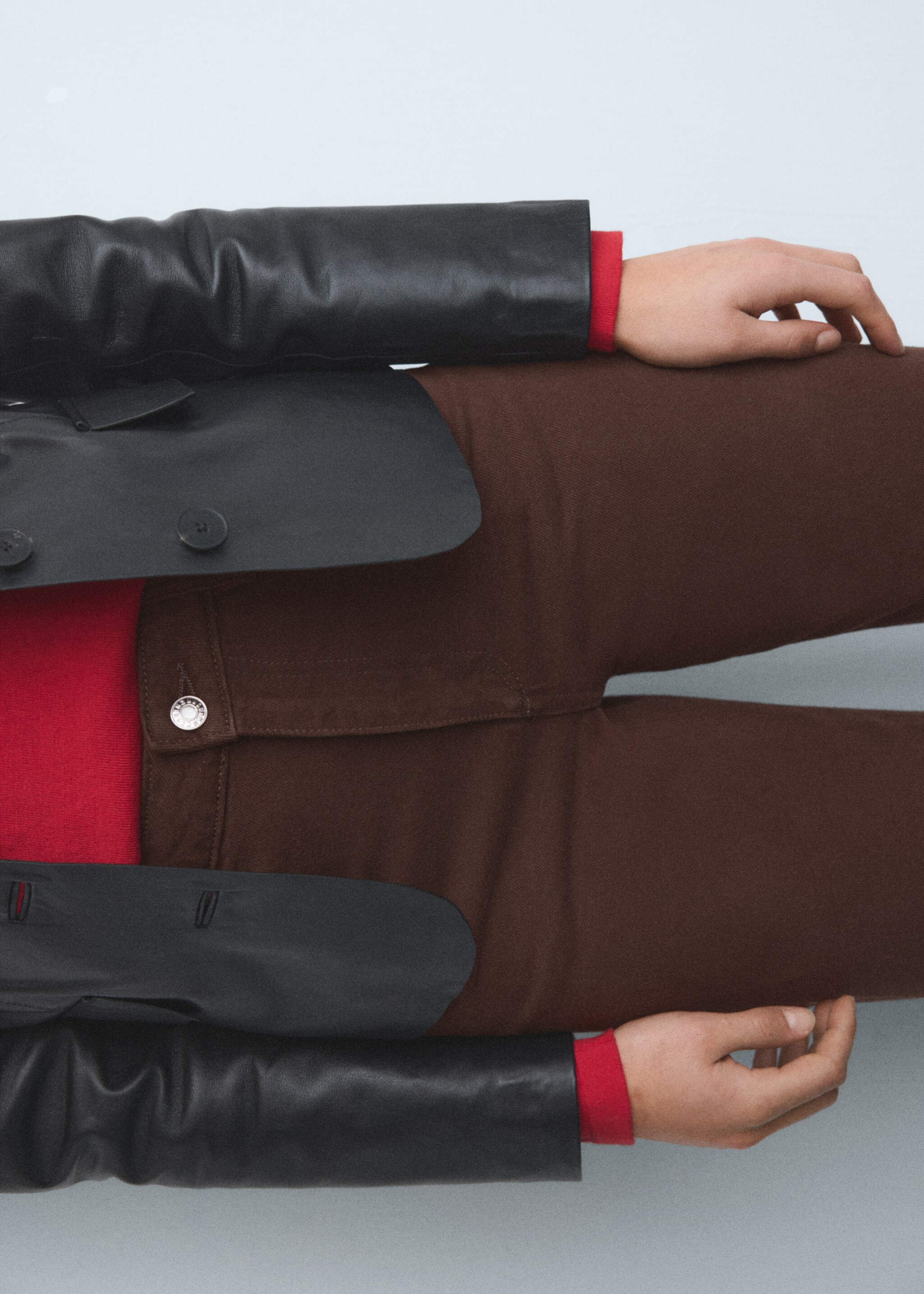 Danila high-waisted wide-leg jeans - Details of the article 6, Chocolate. Ref: 17046350-00.