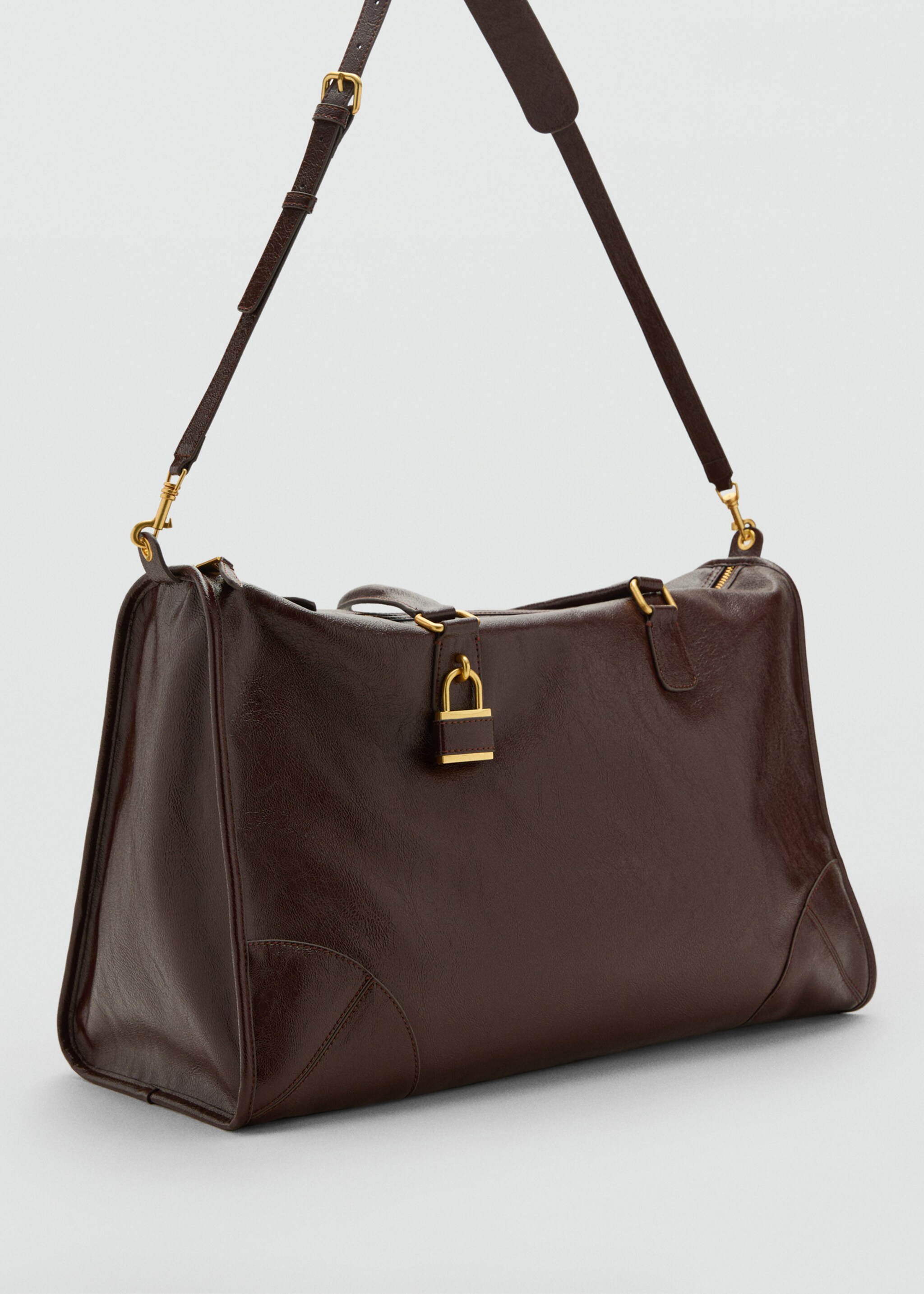 Maxi rectangular handbag with handles - Medium plane, Chocolate. Ref: 17046352-00.