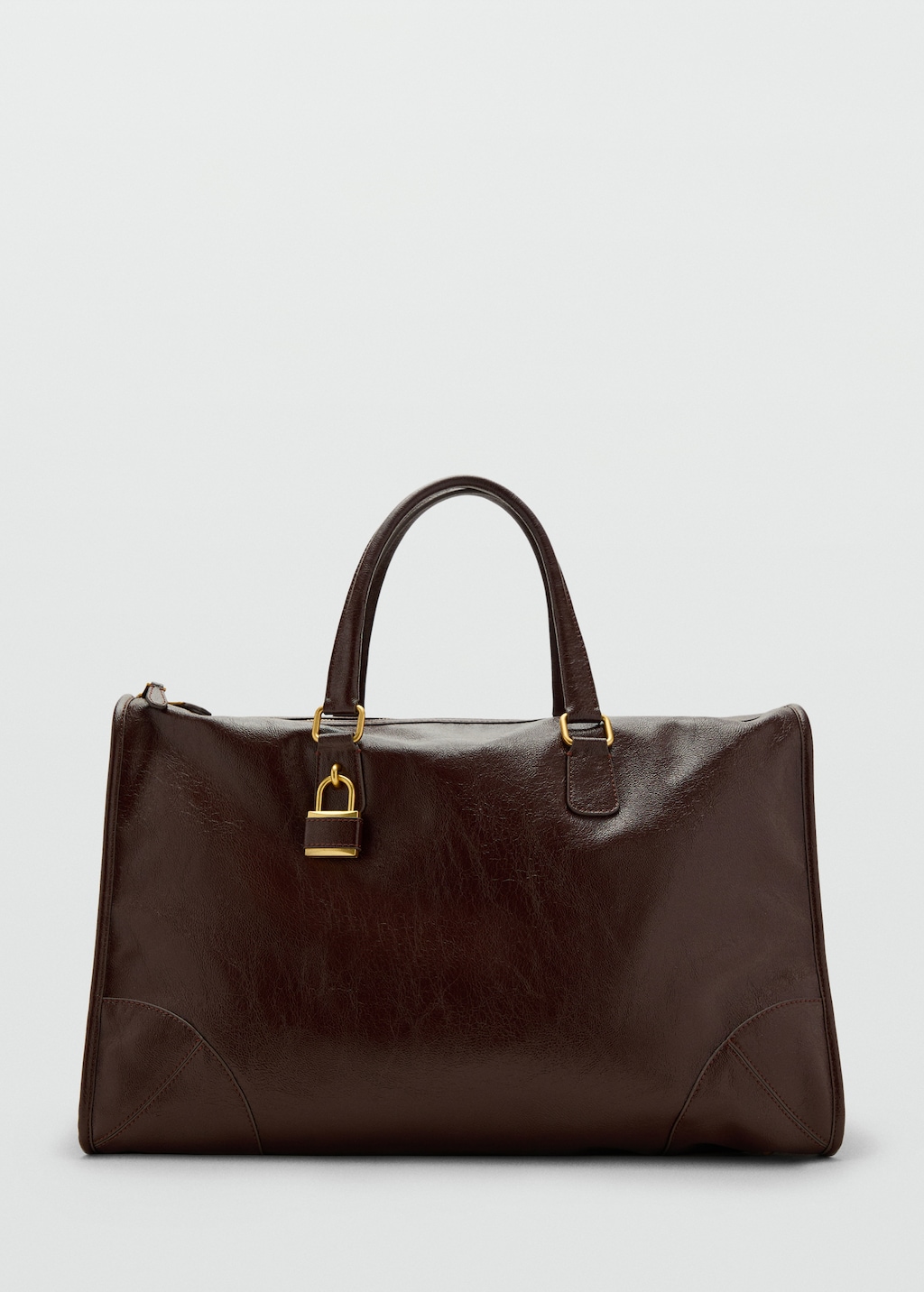 Maxi shiny handbag with straps