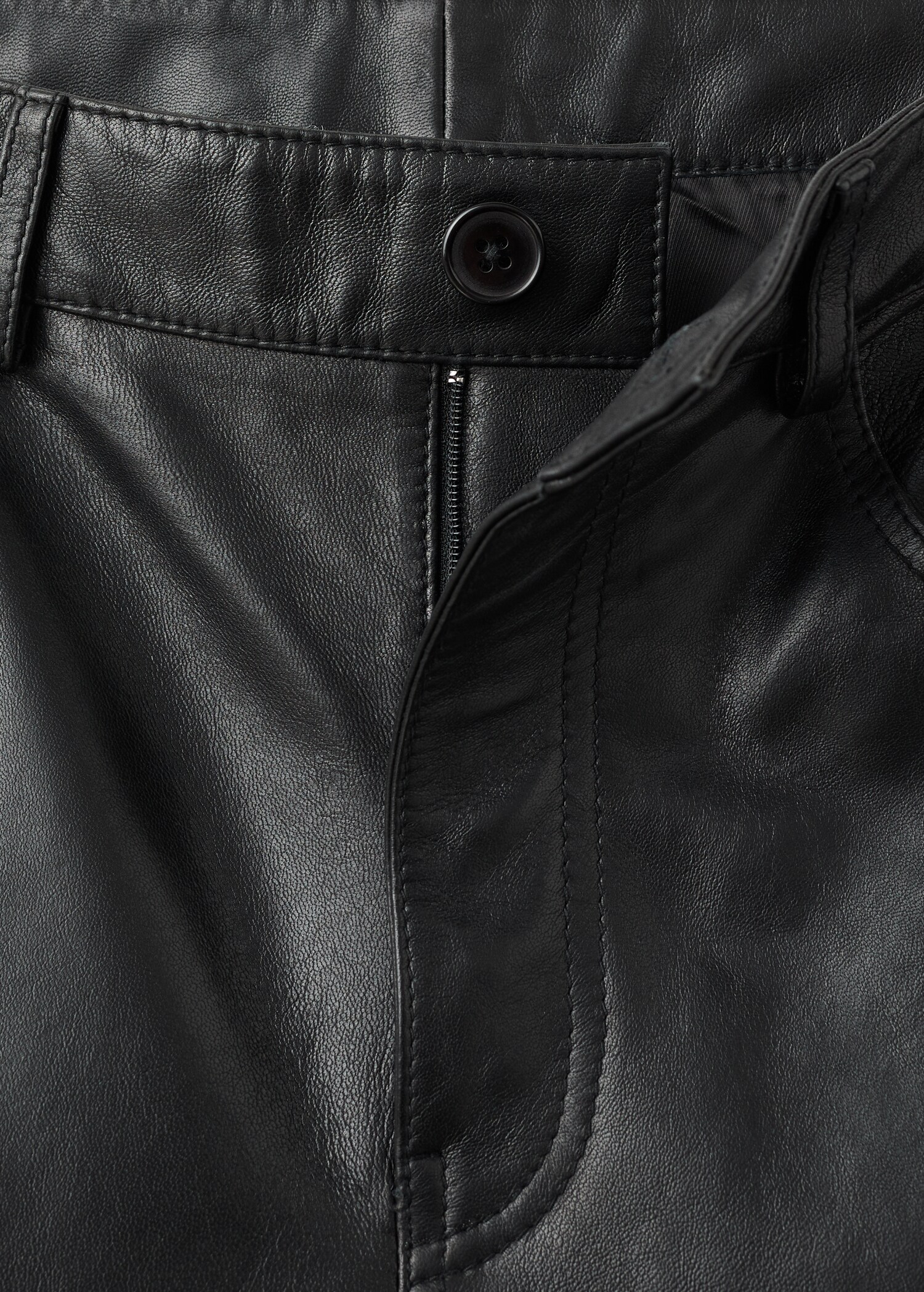 100% leather straight-leg trousers - Details of the article 0