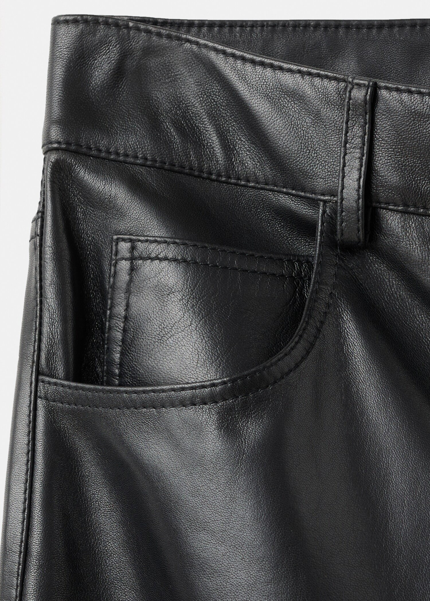 100% leather straight-leg trousers - Details of the article 8