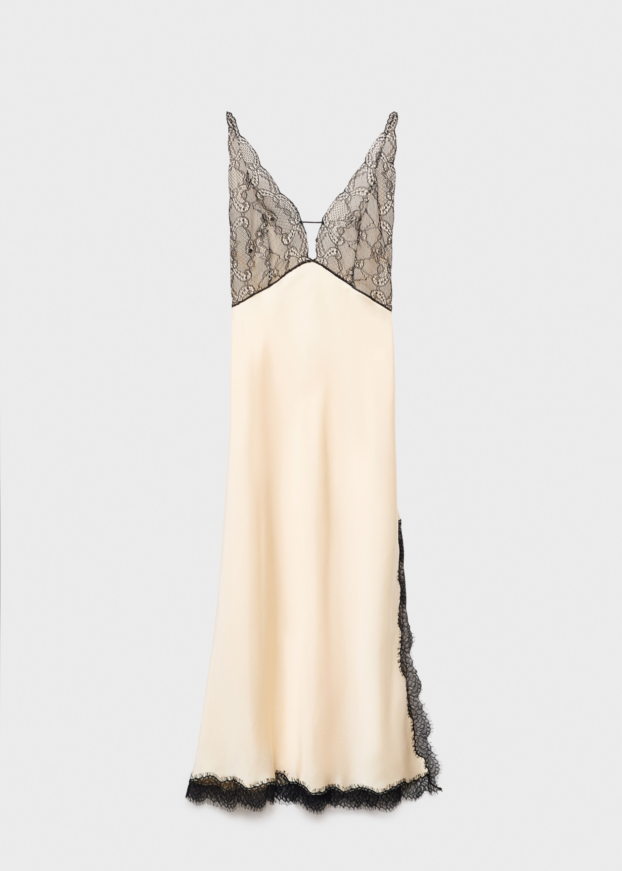 Satin camisole dress - Article without model, Ecru. Ref: 17046359-00.