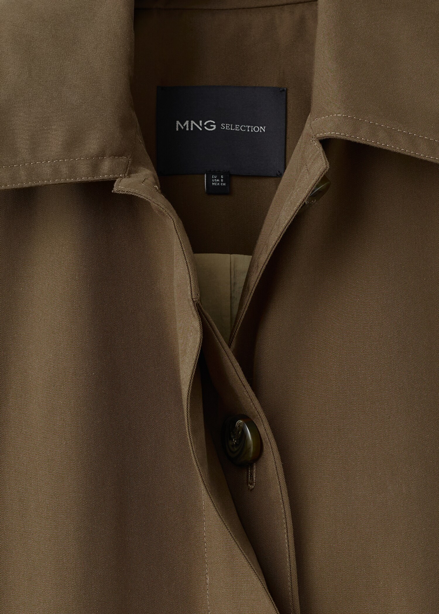 Long cotton trench coat with concealed buttons - Details of the article 8