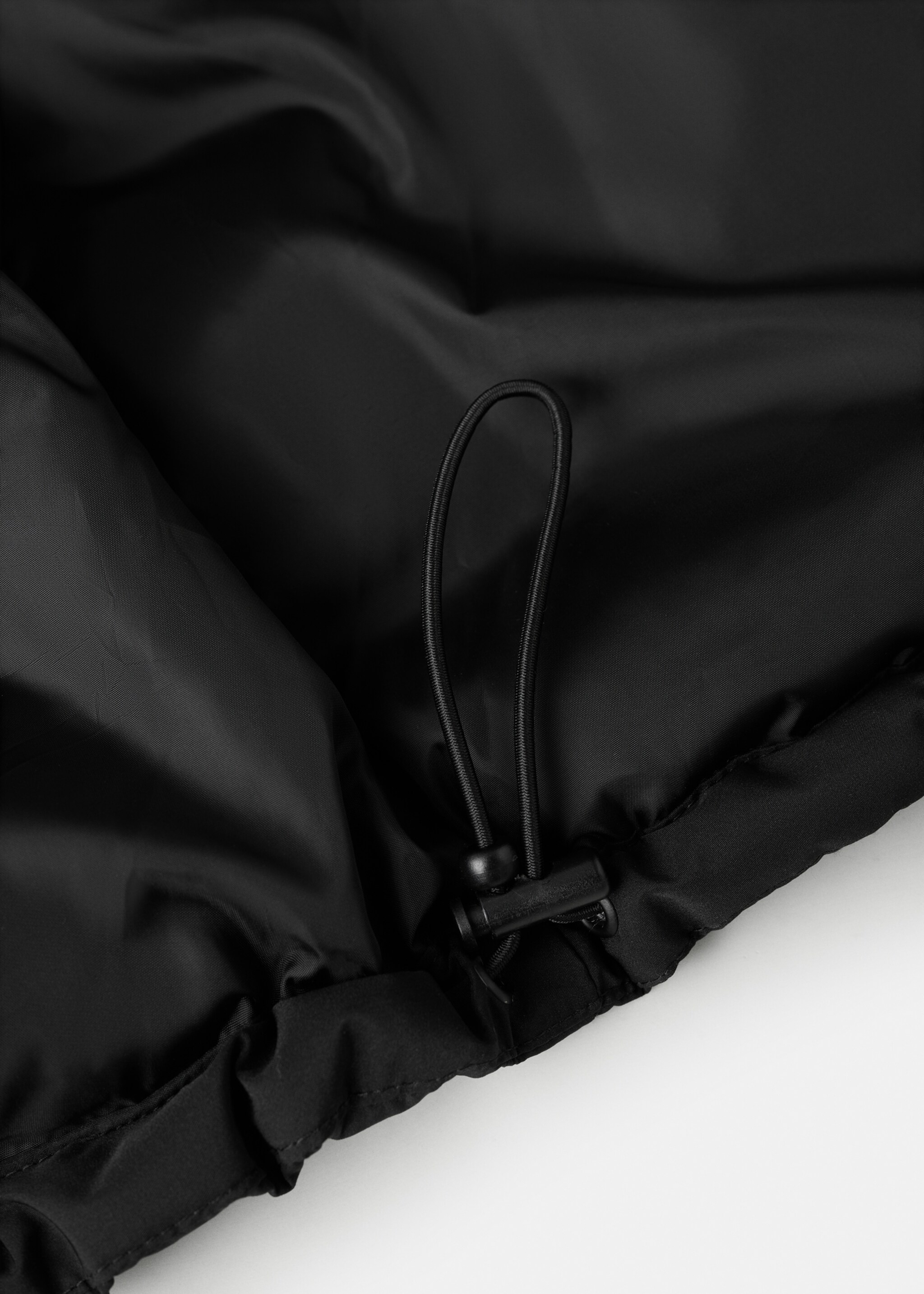 Hood quilted coat - Details of the article 0, Black. Ref: 17046721-00.
