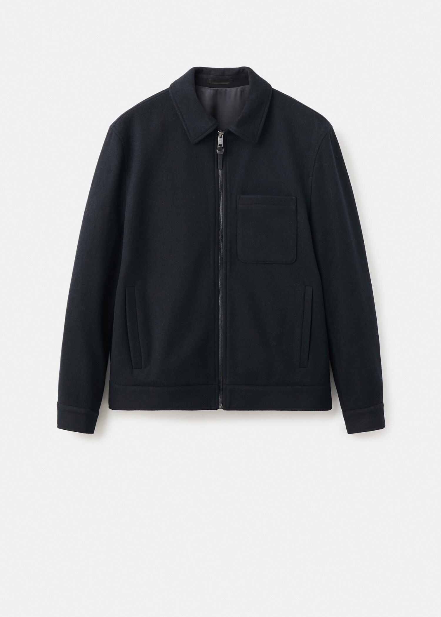 Wool Blend Jacket with Pocket - Article without model