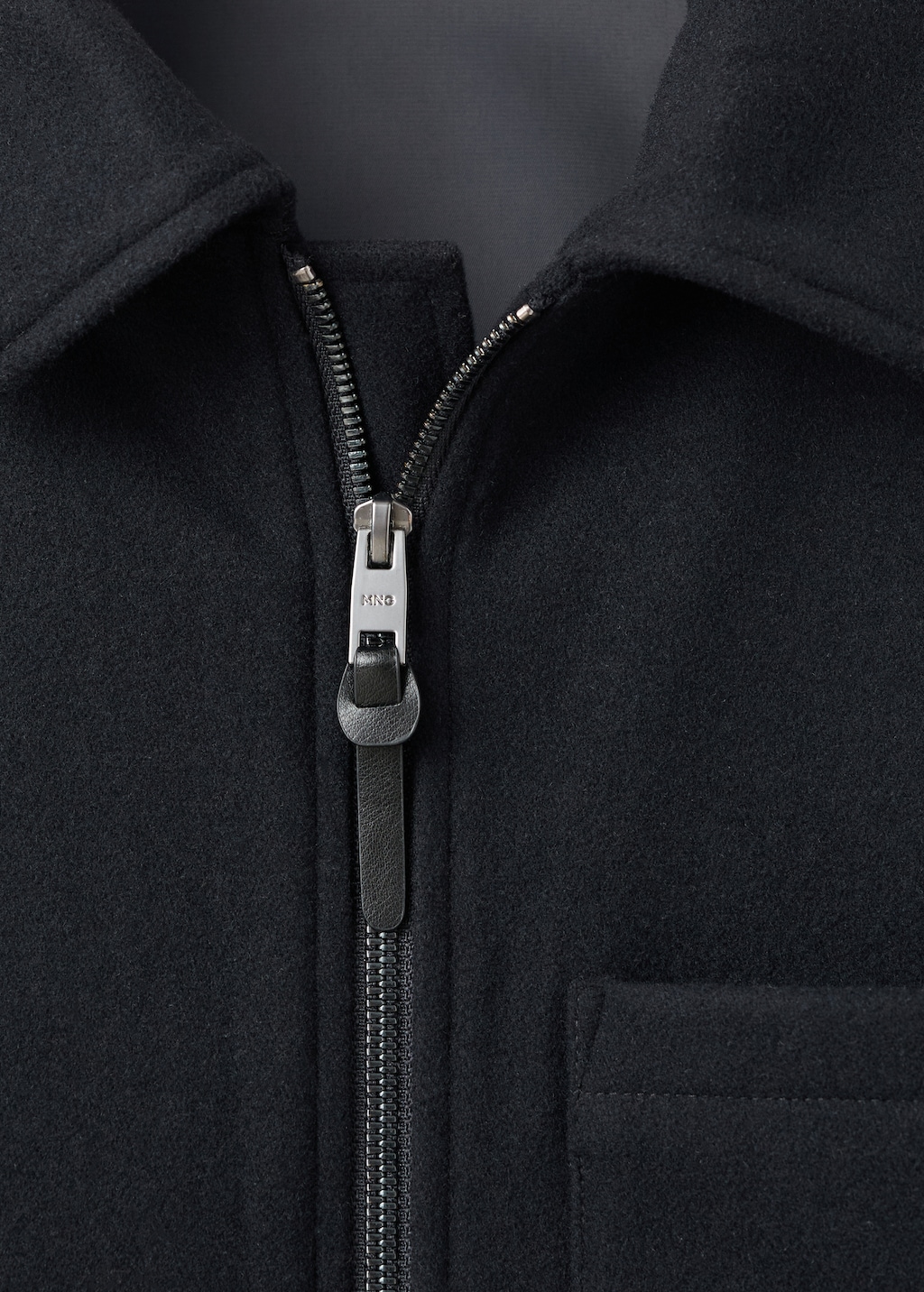 Wool-blend jacket with pocket