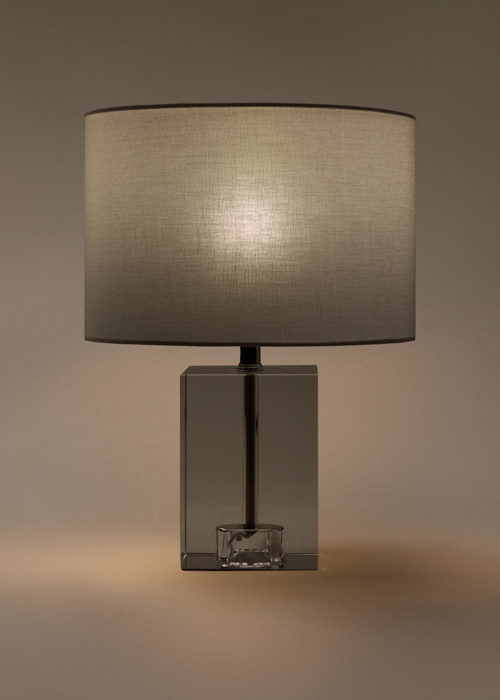 Table lamp with glass base