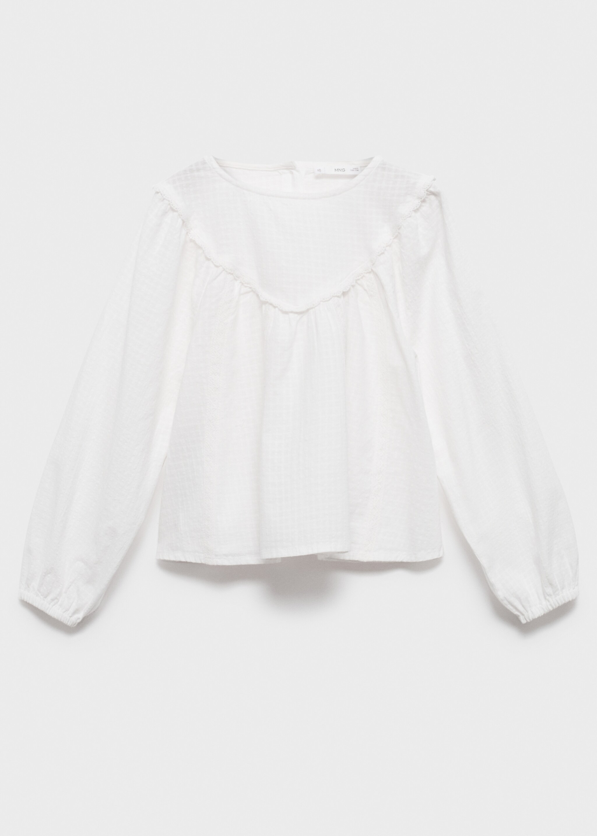 Blusa detalles puntilla - Artículo sin modelo, Blanco. Ref: 17046726-00.