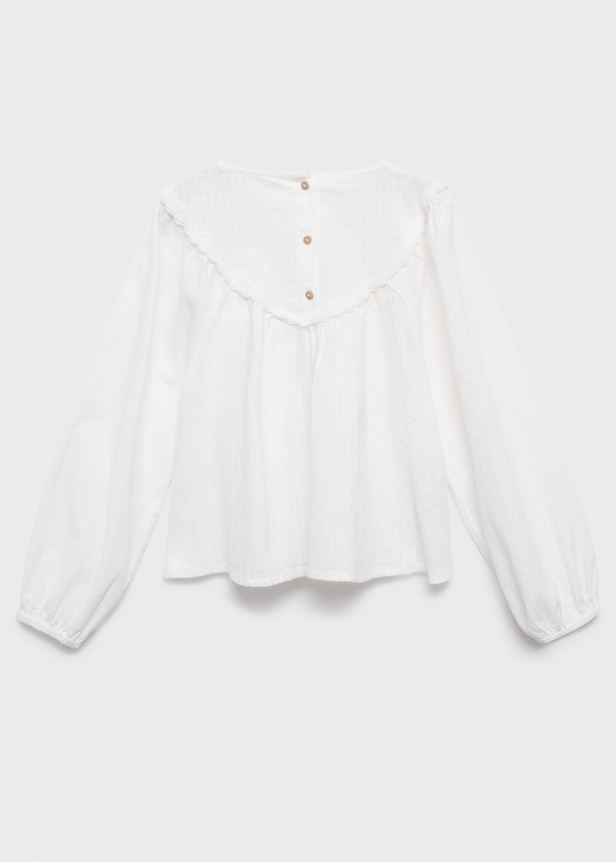 Blusa detalles puntilla - Reverso del artículo, Blanco. Ref: 17046726-00.