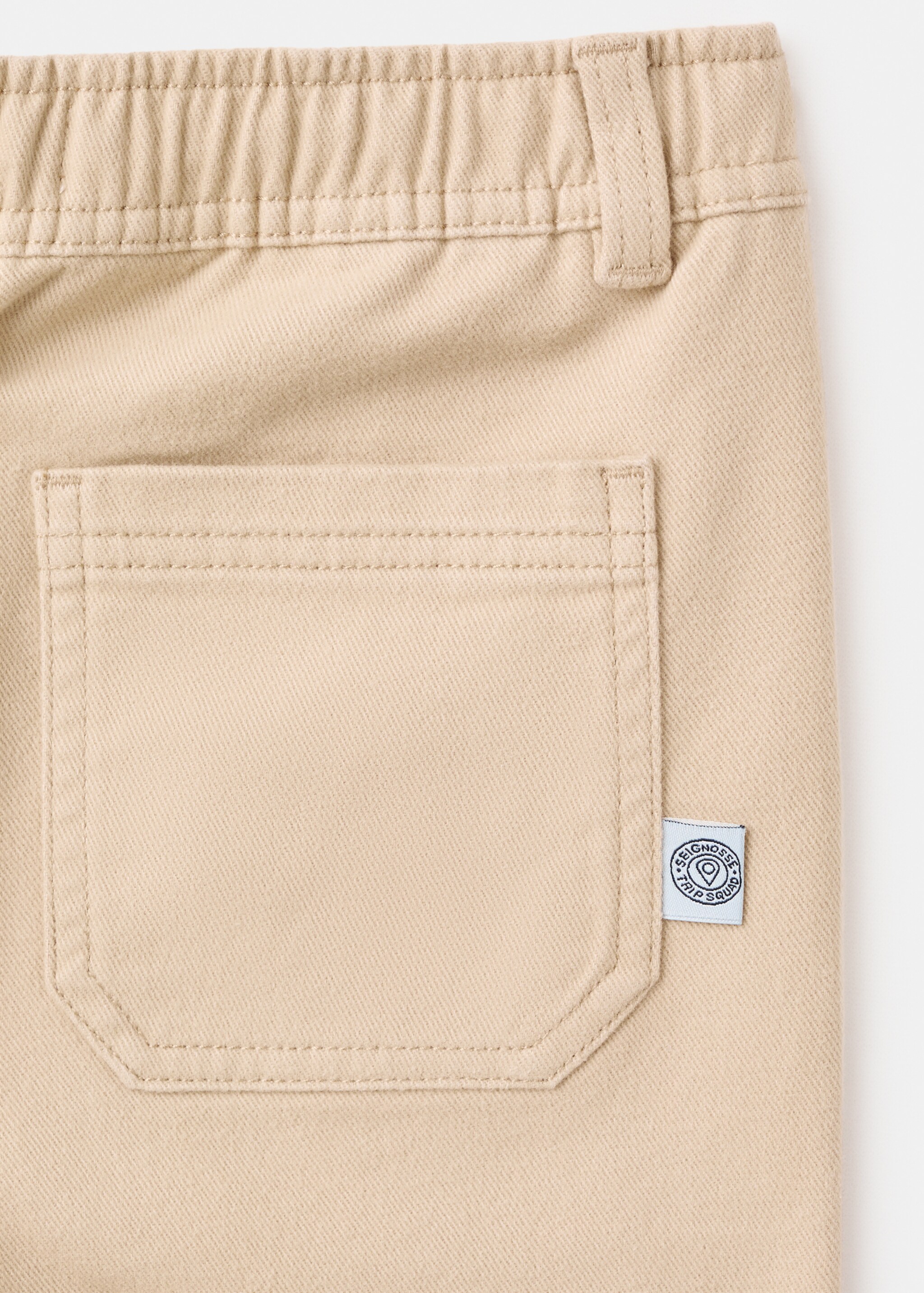 Straight cotton trousers - Details of the article 0, Sand. Ref: 17046728-00.
