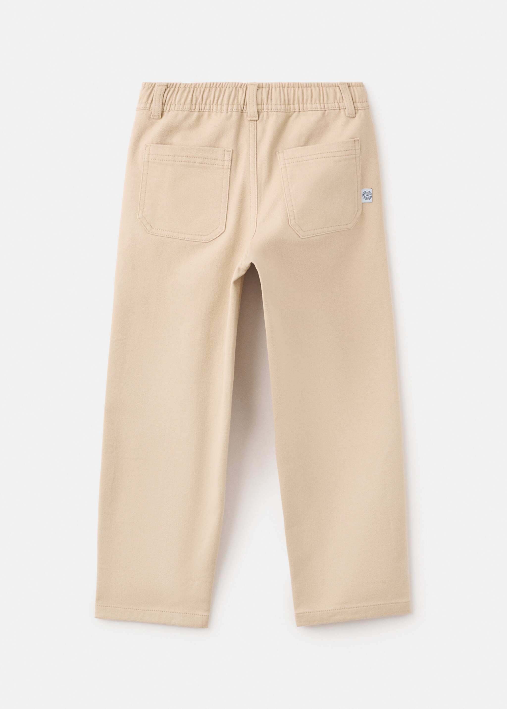 Straight cotton trousers - Reverse of the article, Sand. Ref: 17046728-00.