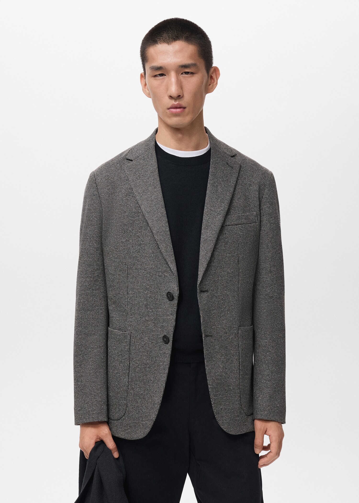 Slim fit microstructure blazer - Medium plane