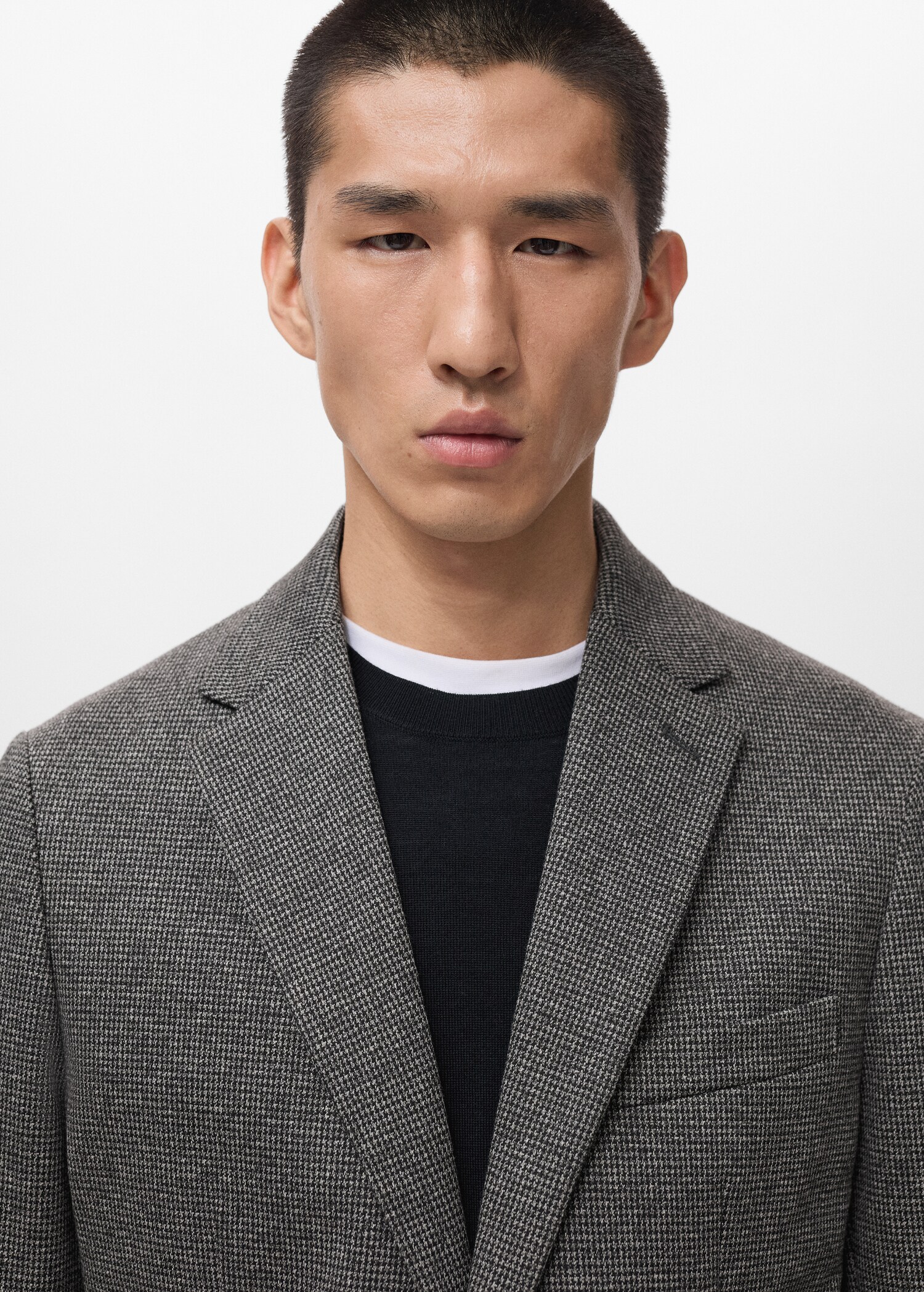 Slim fit microstructure blazer - Details of the article 1
