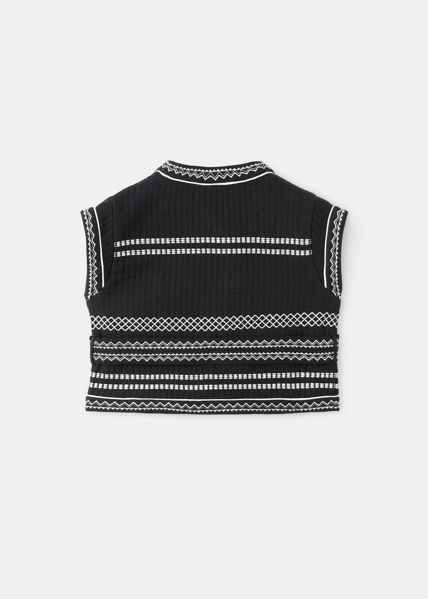 Embroidered gilet with belt - Reverse of the article