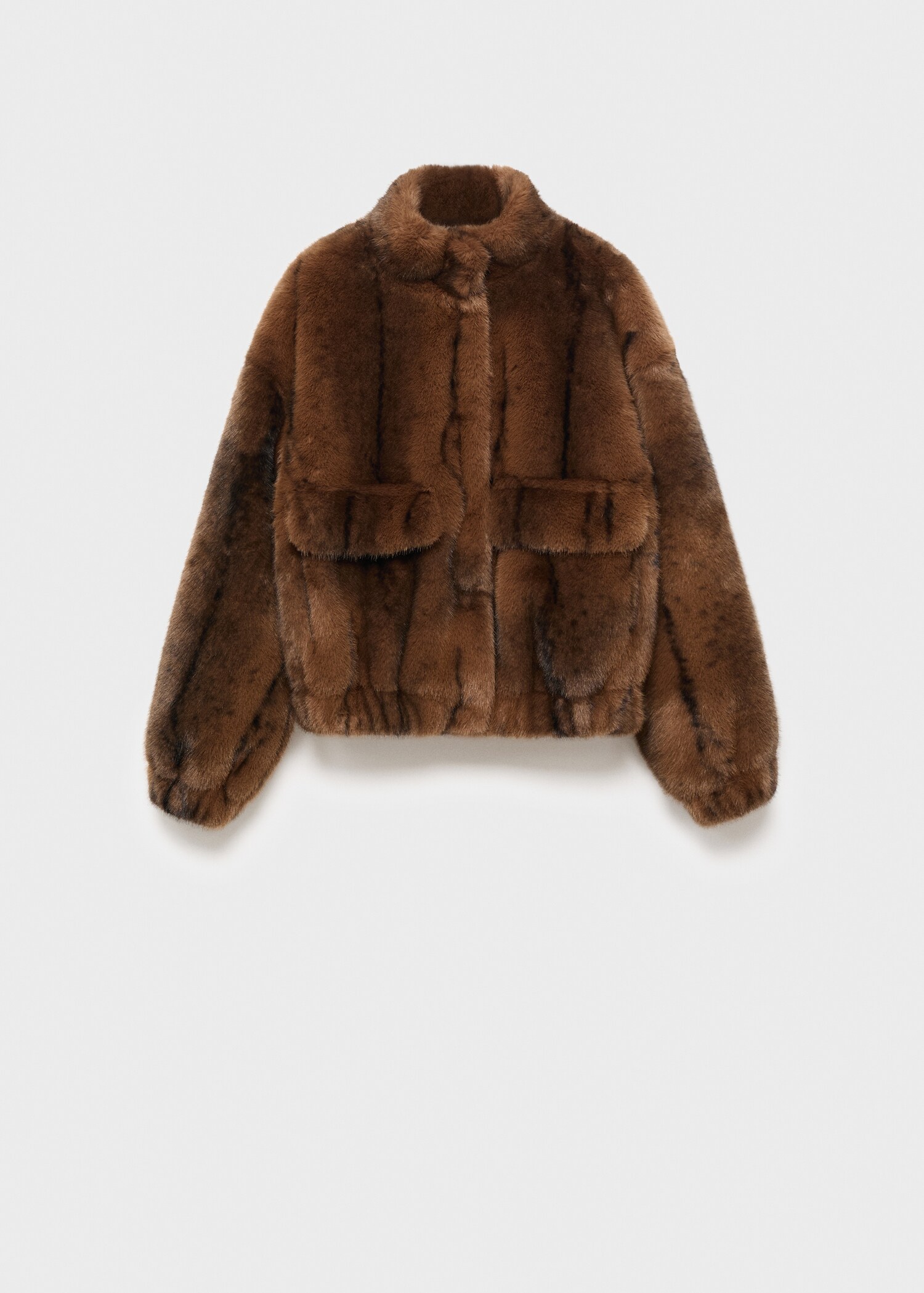Fur-effect jacket with pockets - Article without model