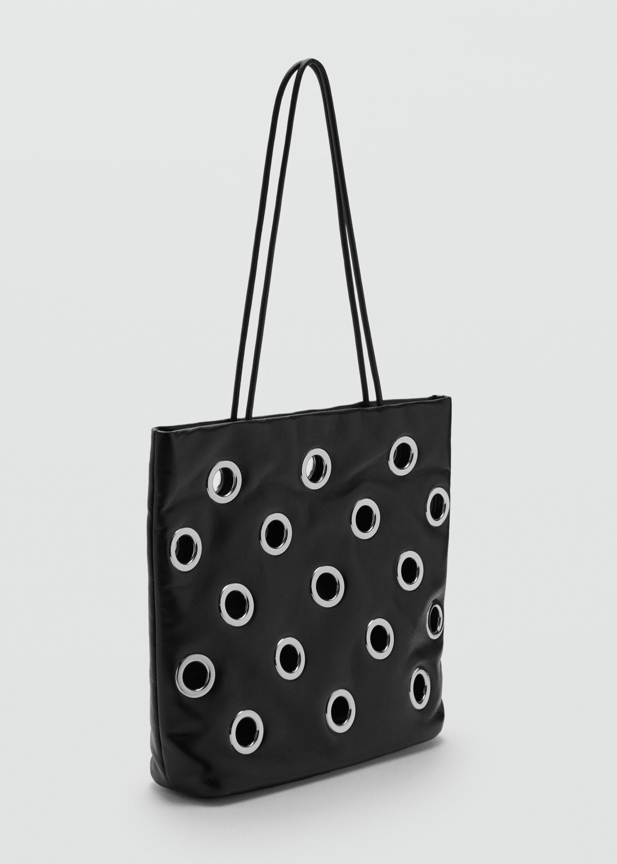 Shoulder bag with eyelets - Medium plane, Black. Ref: 17046740-00.