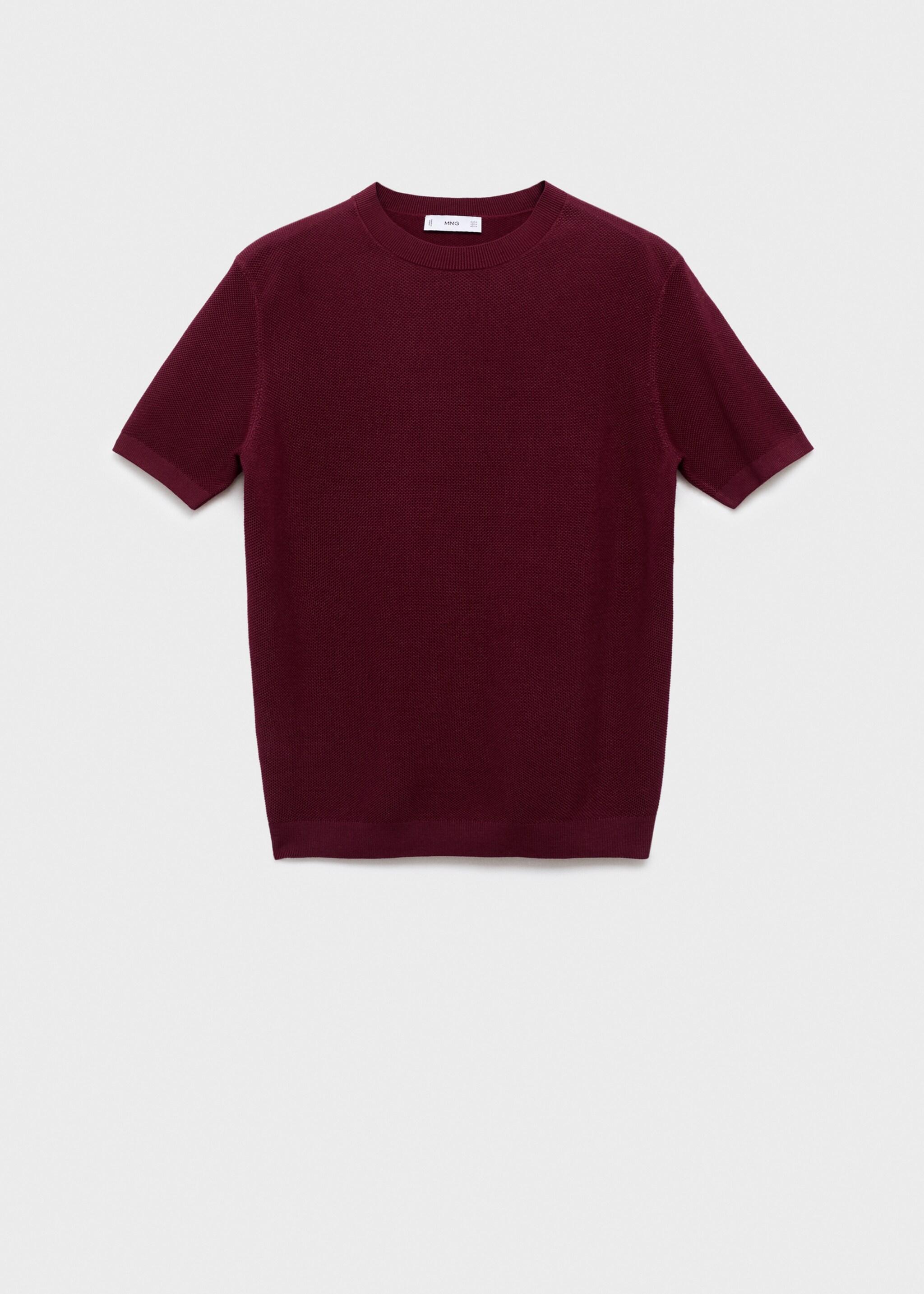 Knit cotton T-shirt - Article without model, Burgundy. Ref: 17046743-00.