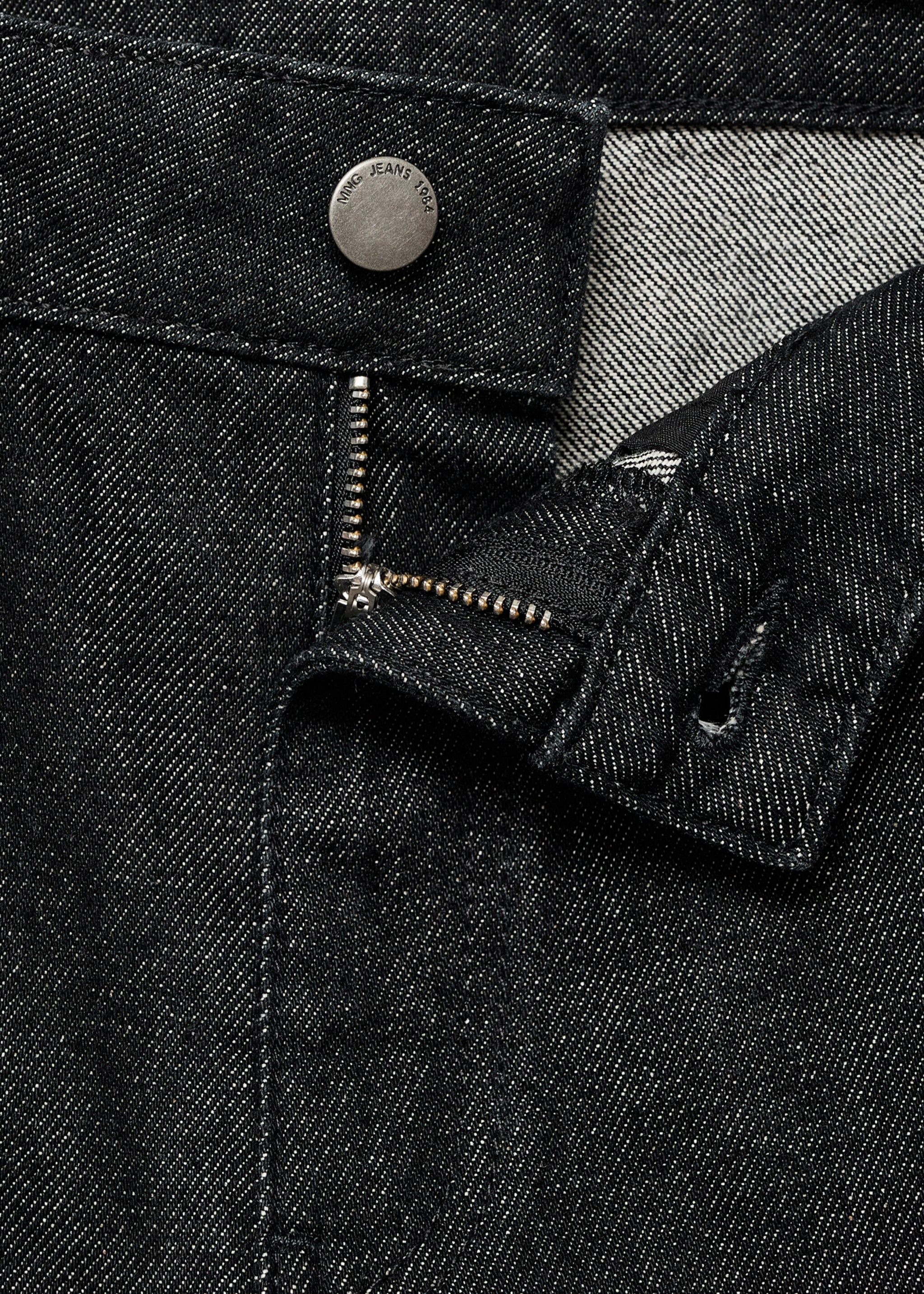 Straight low-waist jeans - Details of the article 8, Black. Ref: 17046744-00.