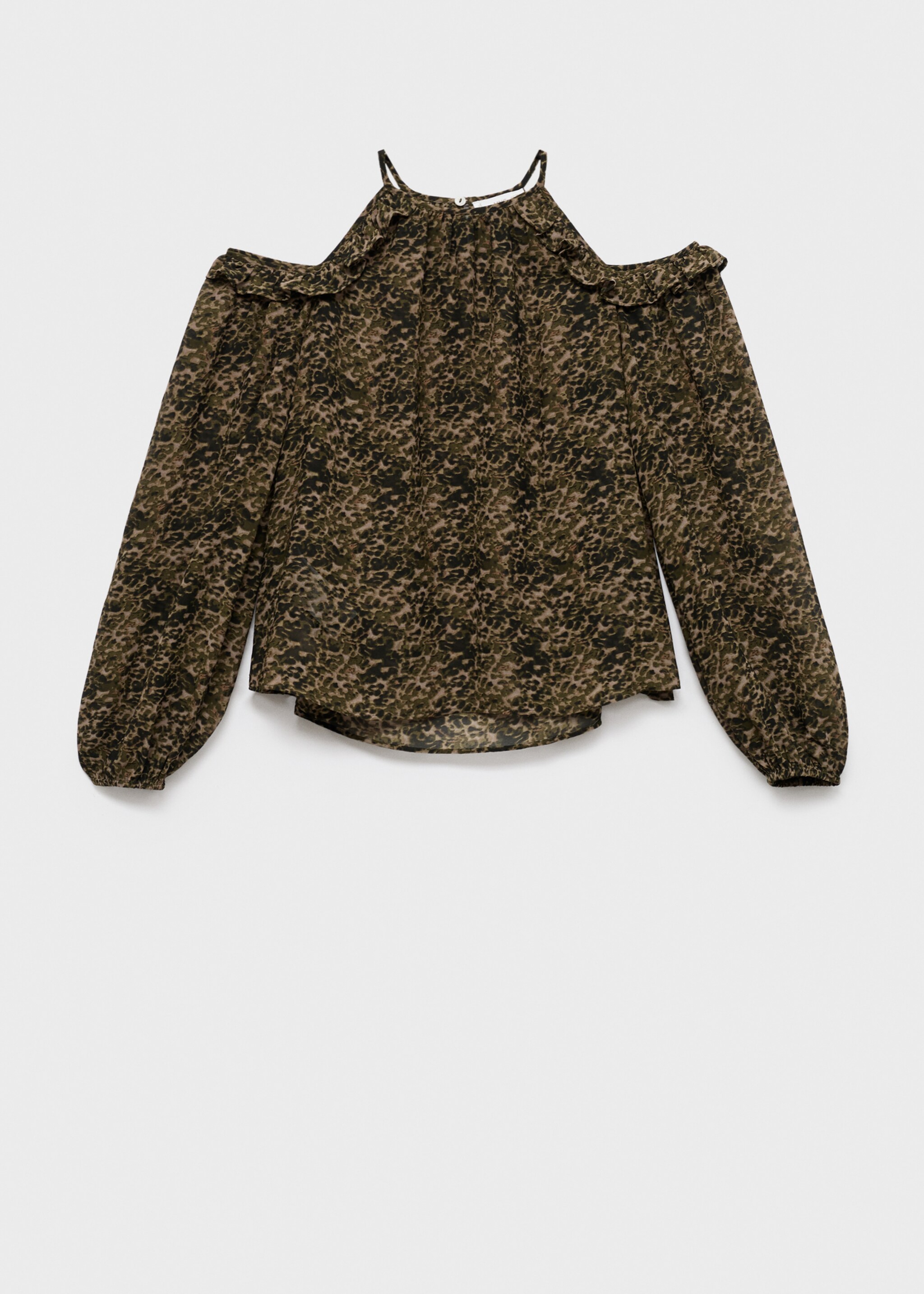 Blusa estampada cut out - Artículo sin modelo, Khaki. Ref: 17047122-00.