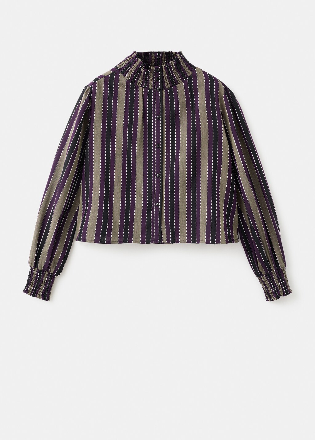 Striped blouse with embroidered details