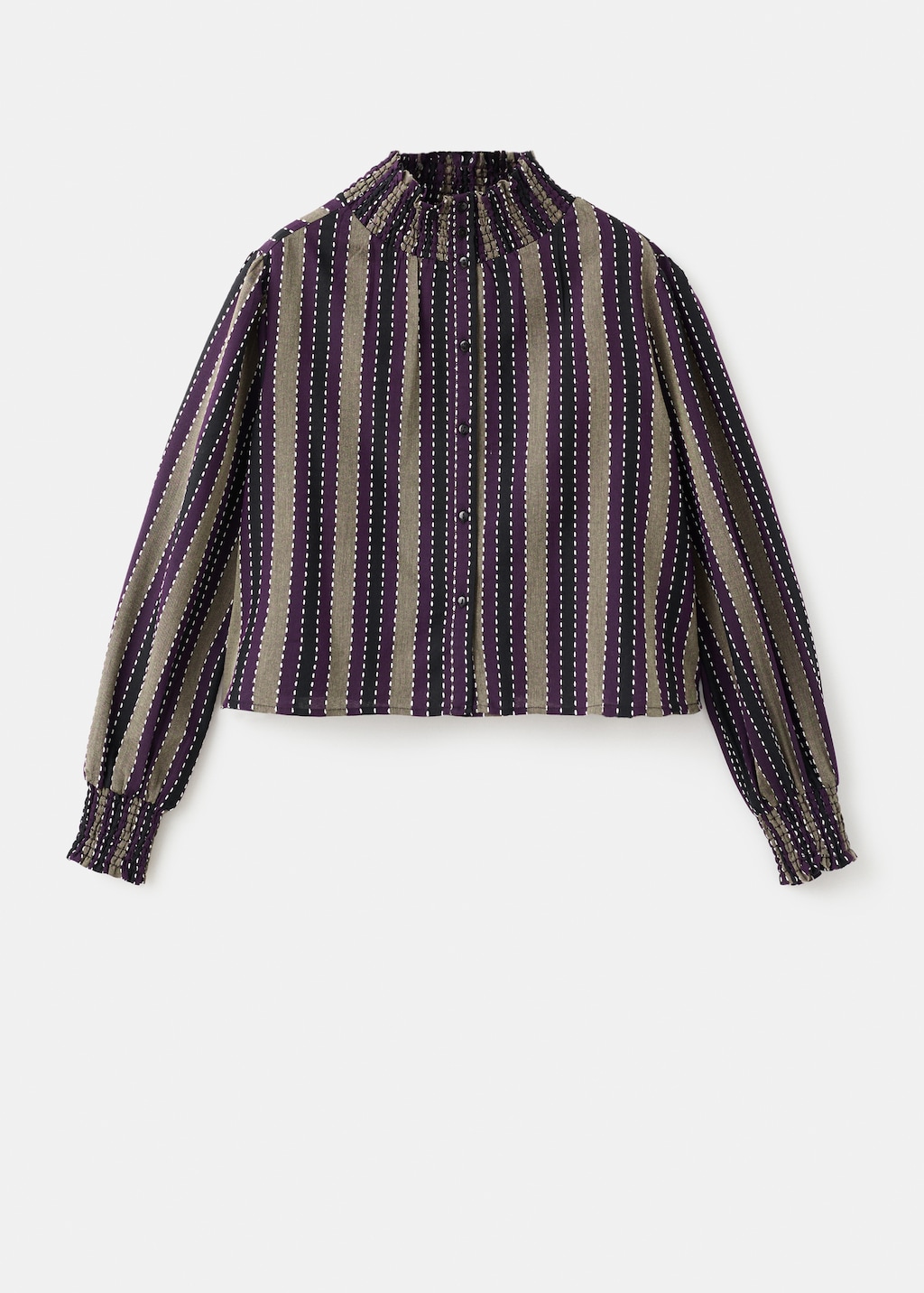 Striped blouse with embroidered details