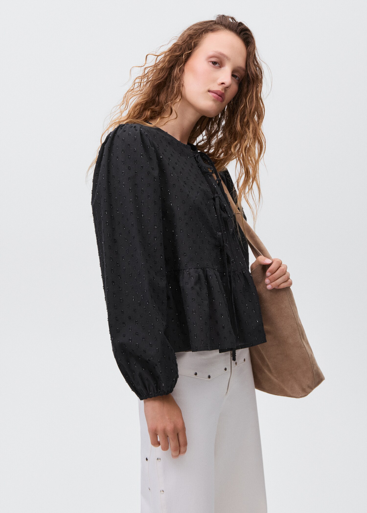 Lurex textured blouse - Medium plane