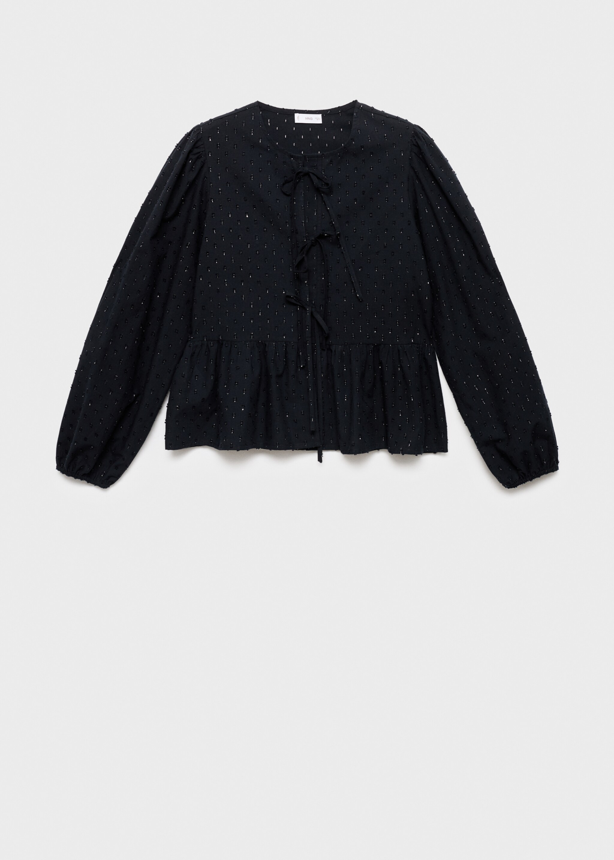 Lurex textured blouse - Article without model, Black. Ref: 17047125-00.