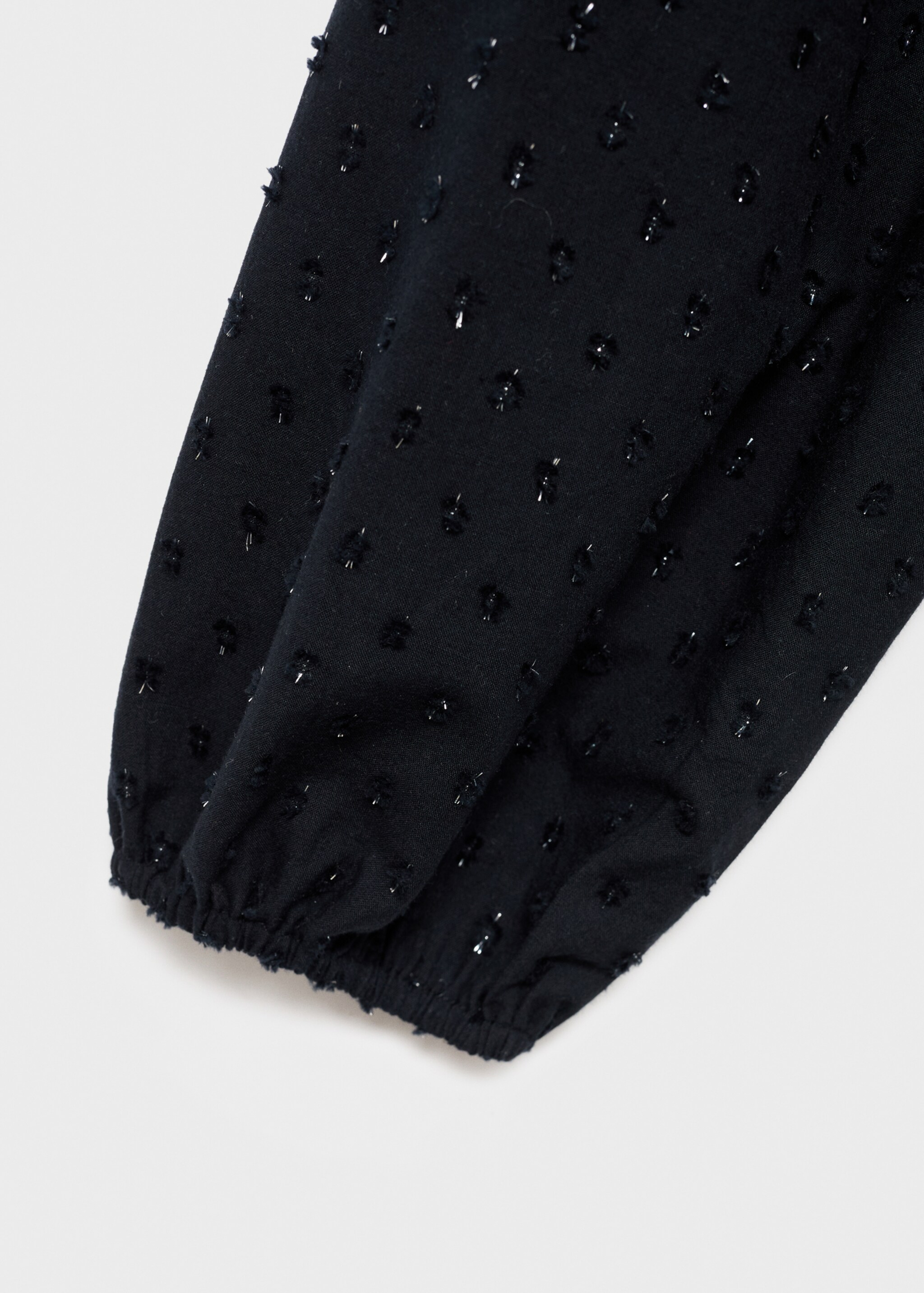 Lurex textured blouse - Details of the article 0, Black. Ref: 17047125-00.