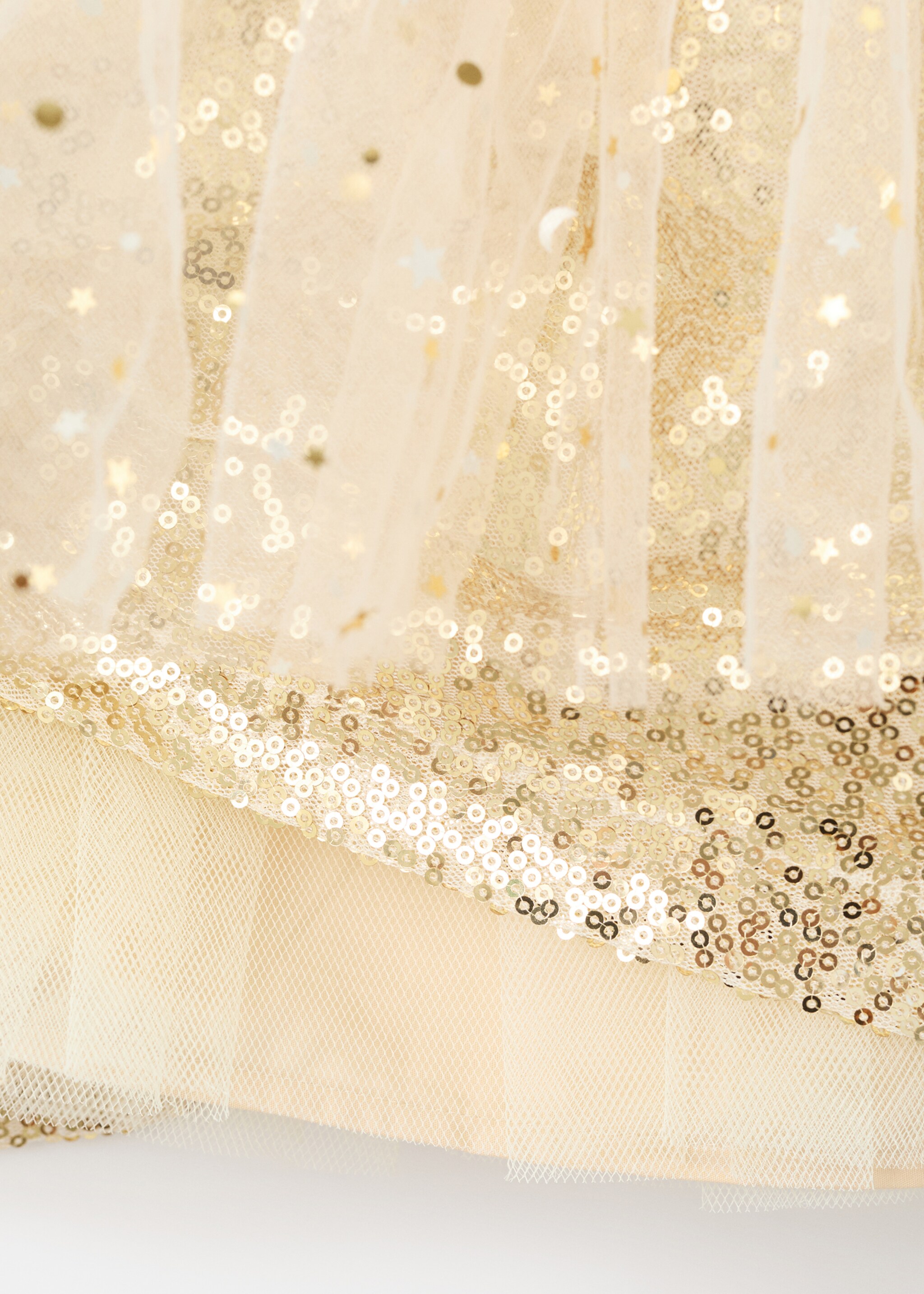 Sequins tulle skirt - Details of the article 1, Gold. Ref: 17047132-00.