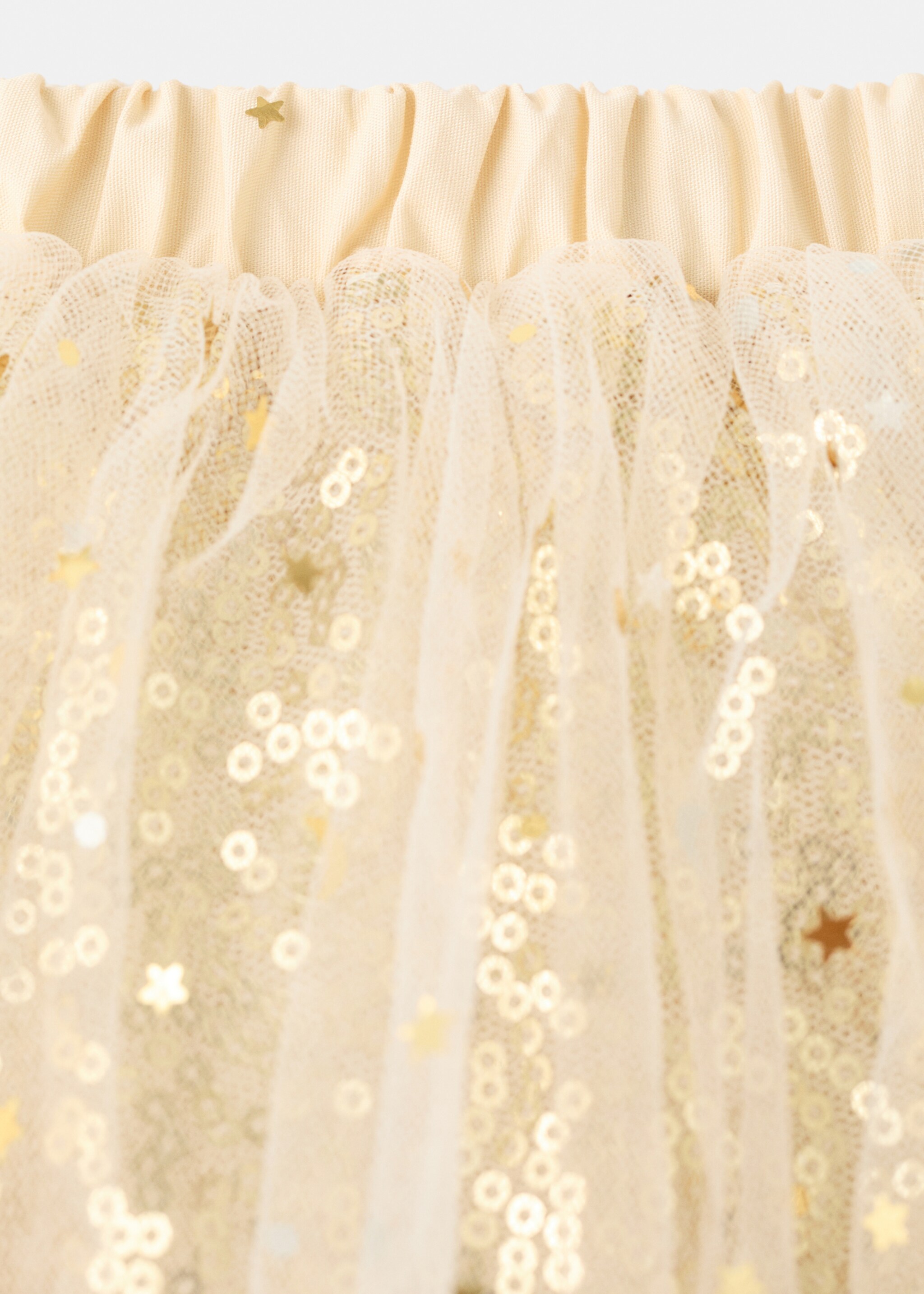 Sequins tulle skirt - Details of the article 2, Gold. Ref: 17047132-00.