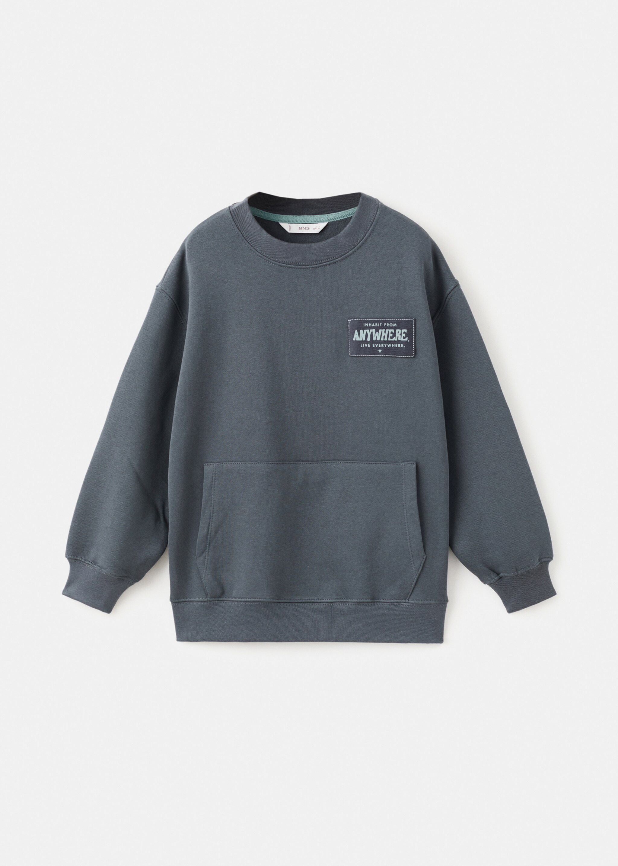 Printed cotton sweatshirt - Article without model, Dark Grey. Ref: 17047136-00.