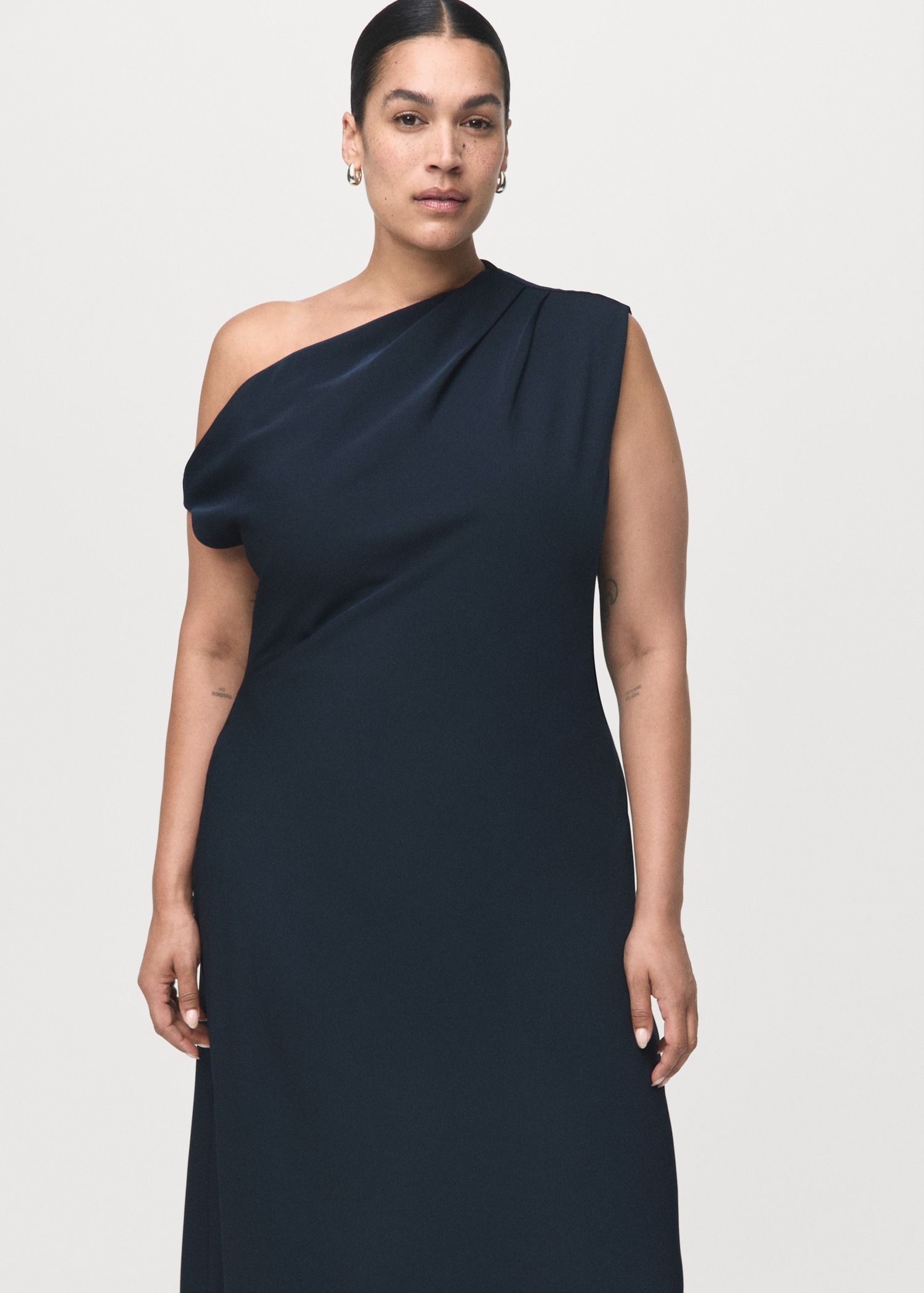 A-line dress with asymmetrical neckline Women MANGO Mali