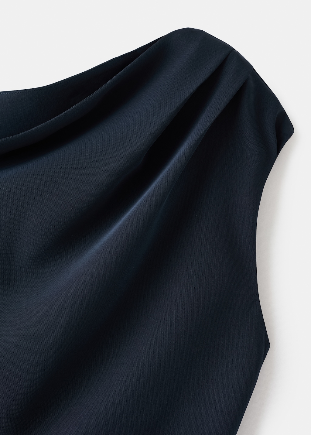 A-line dress with asymmetrical neckline