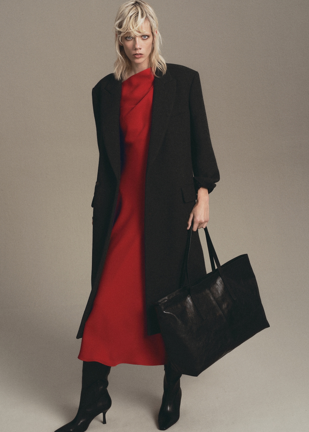 Mango A-line dress with asymmetrical neckline thumbnail