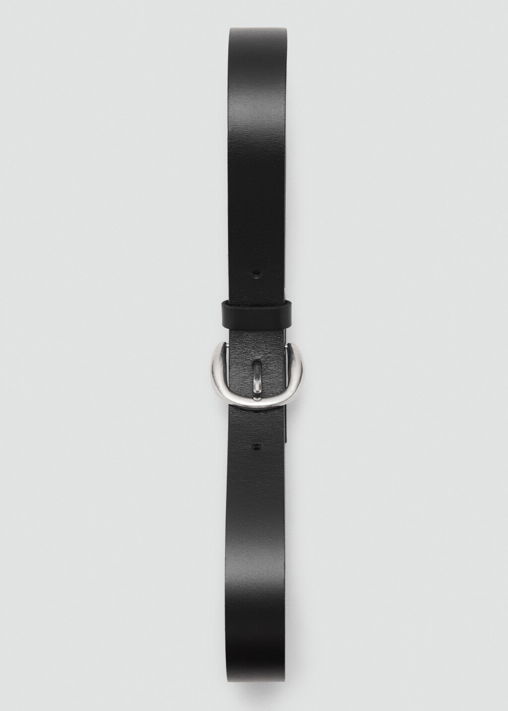 Rounded buckle leather belt