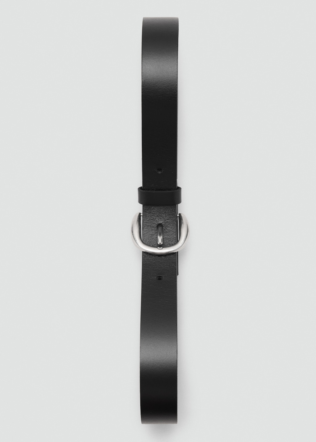 Rounded buckle leather belt