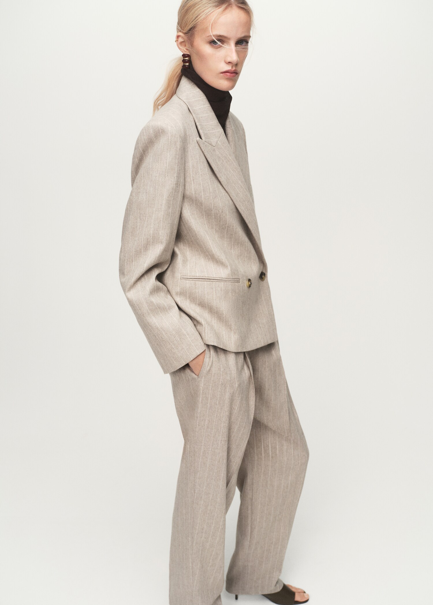 Pinstripe wool suit jacket - Details of the article 6