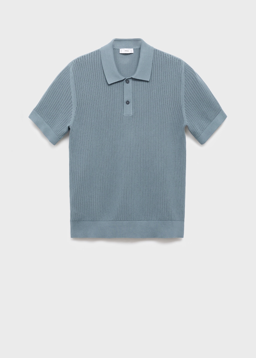 Knitted cotton polo shirt with lace pattern - Men | MANGO USA